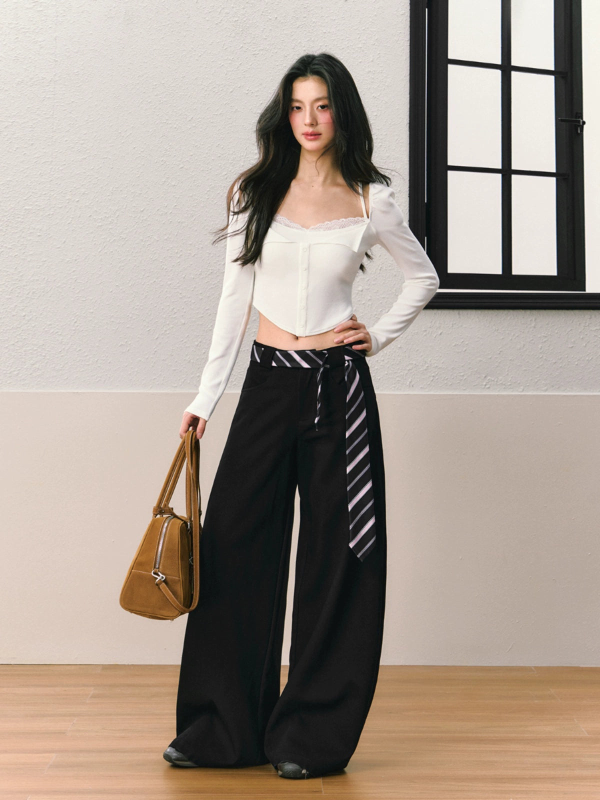 Black Wide-Leg Pants - CHINASQUAD