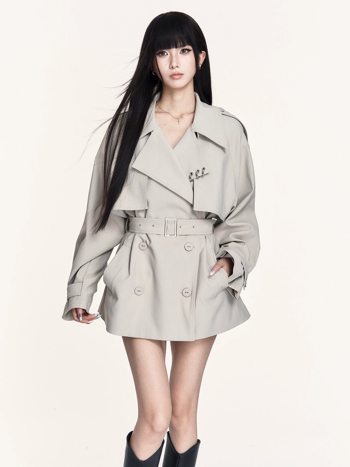 Archive Cropped British-Style Trench Coat