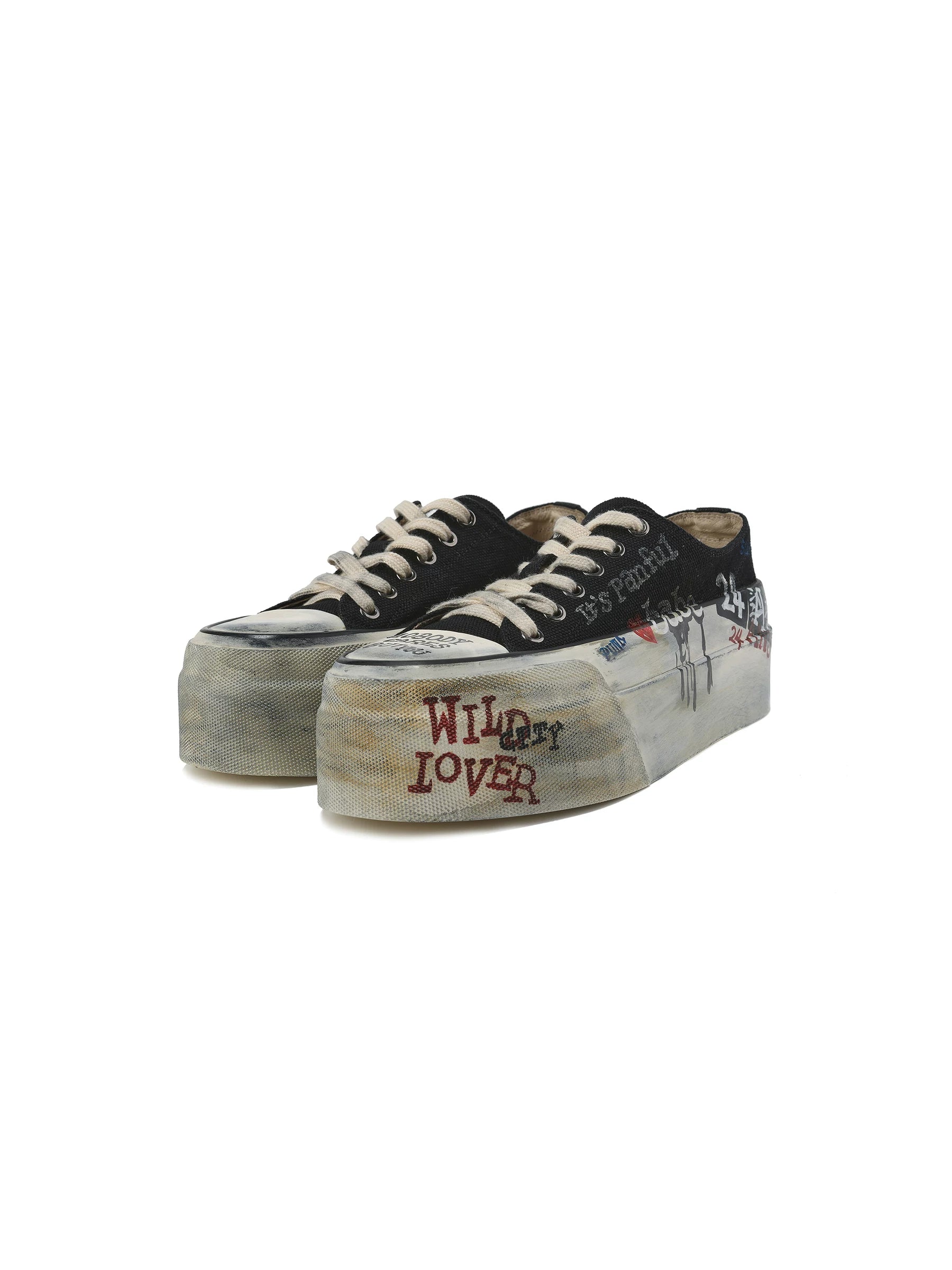 Dirty Fit Graffiti Platform Canvas Sneakers