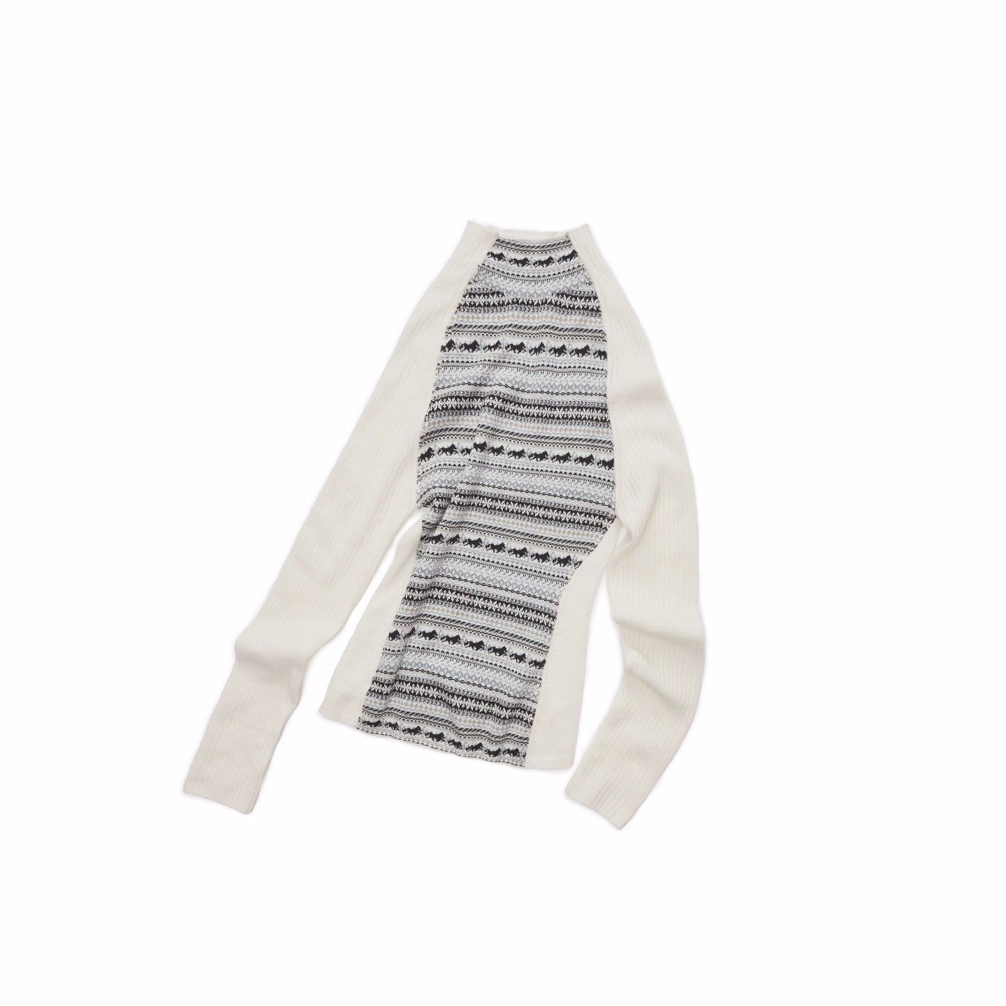 Fair Isle Raglan Knit Turtleneck Sweater