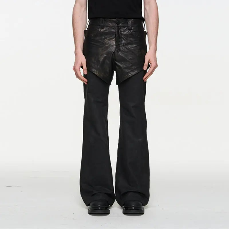 Black 2-in-1 Wide-Leg Pants - CHINASQUAD