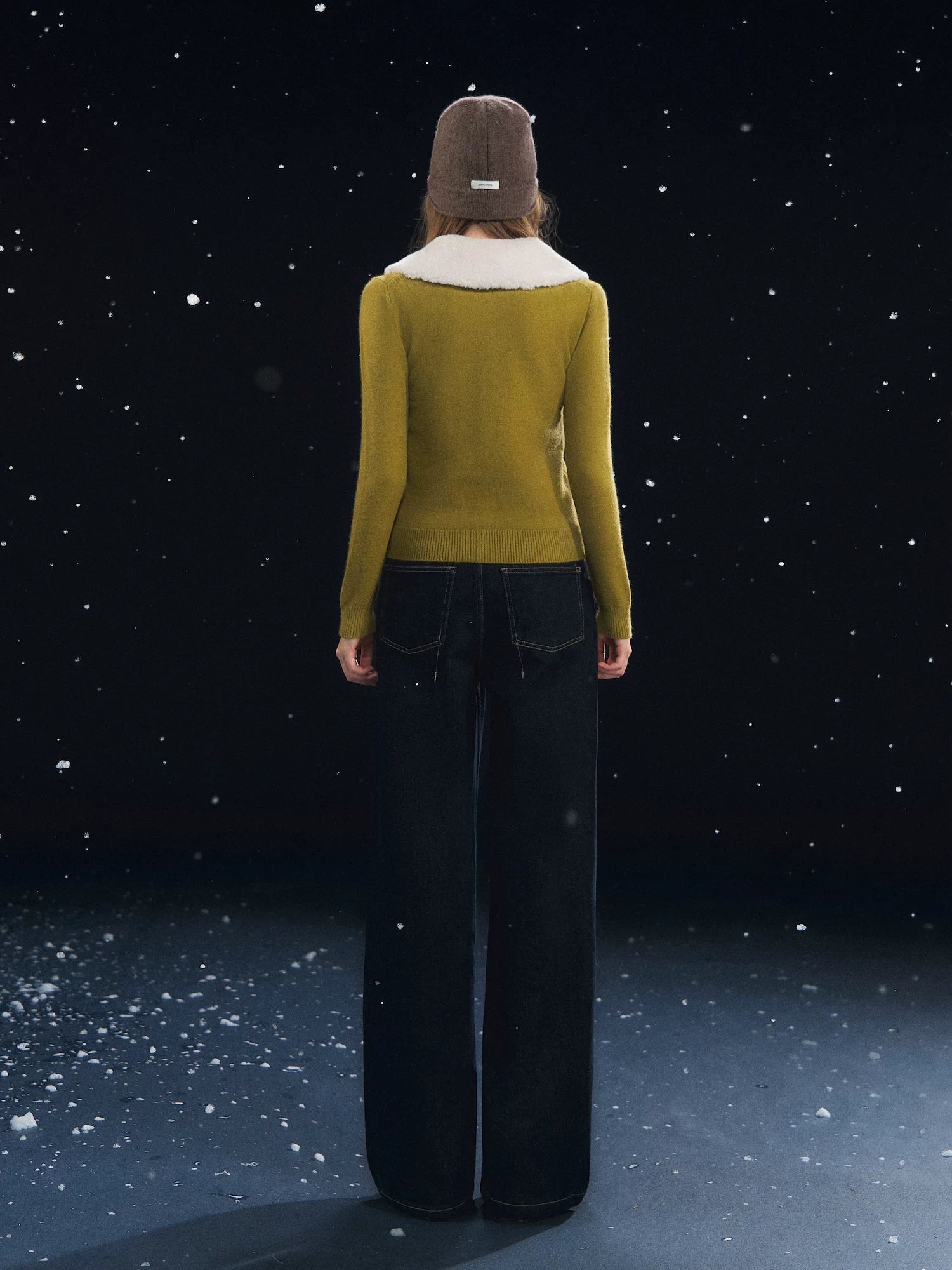 Fur Collar Soft-Touch Plush Cardigan