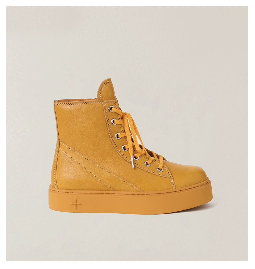 Compass Heritage Retro Leather High-Top Sneakers - CHINASQUAD