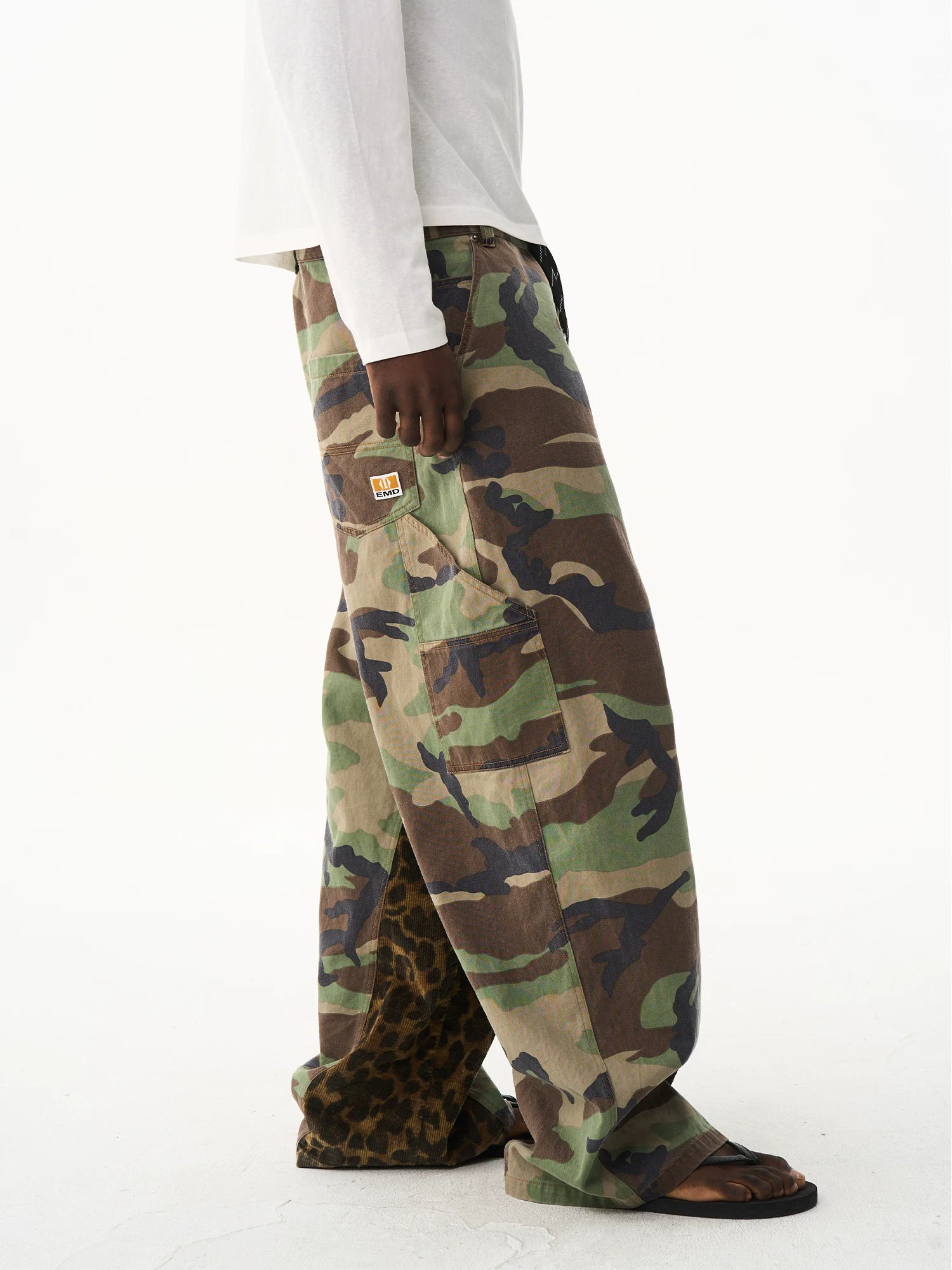 Camo Leopard Patchwork Workwear Pants