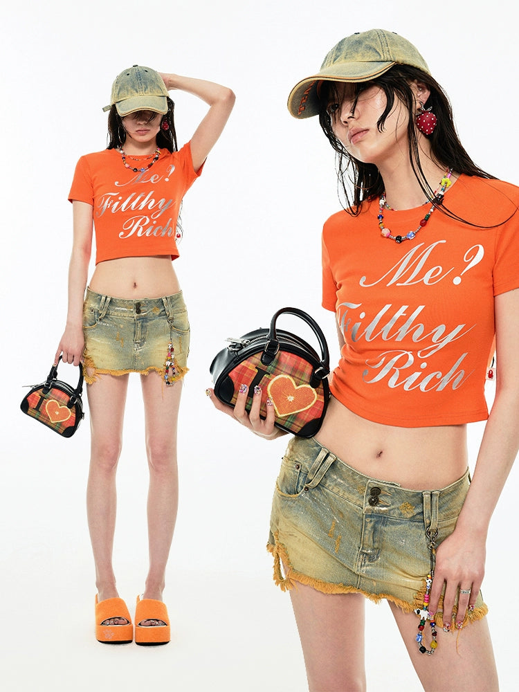 Waist-Cinched Basic T-Shirt - CHINASQUAD
