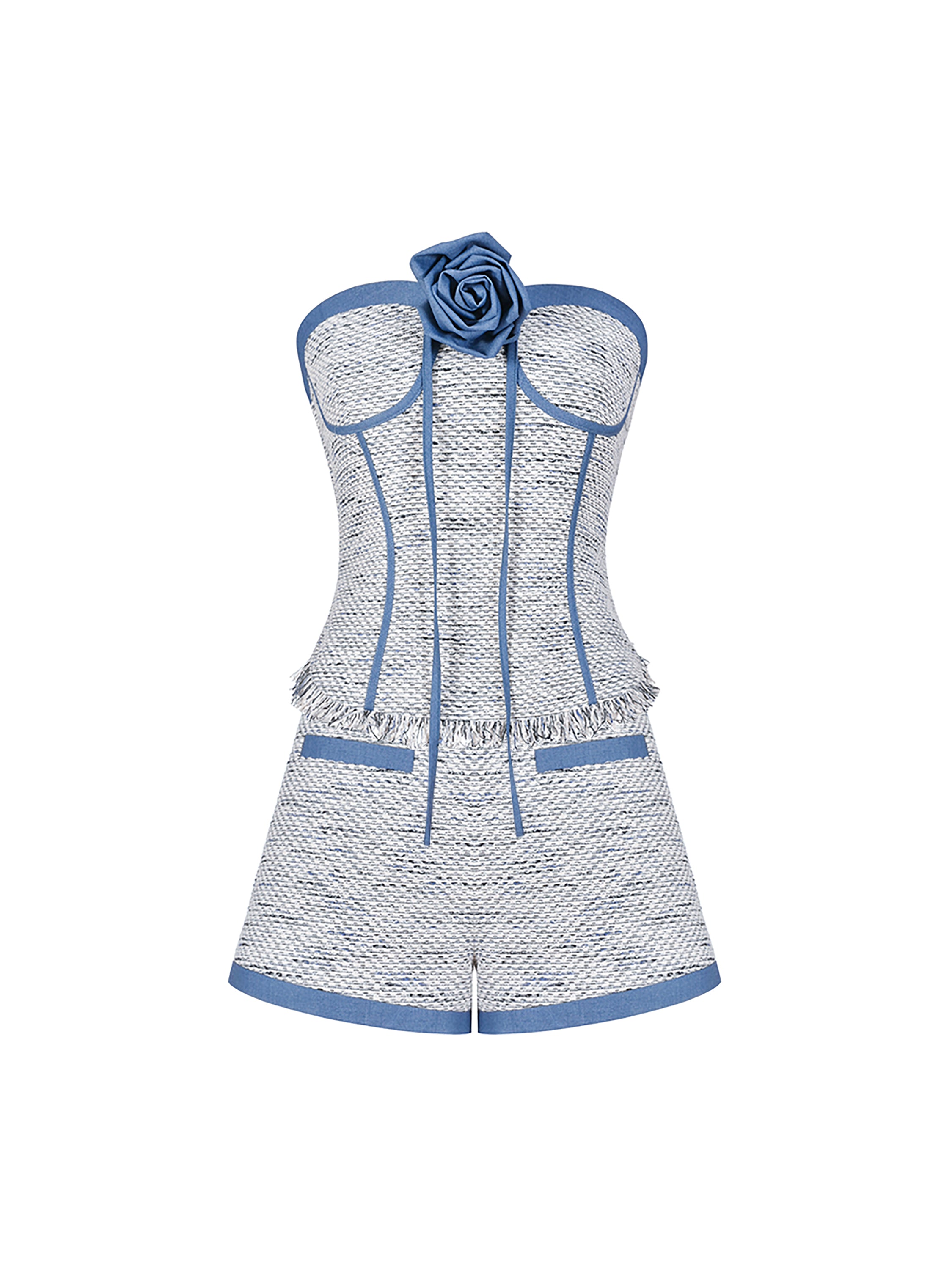 Rose Tube Top & Short Two Pieces Set - CHINASQUAD