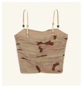 Compass Pleated Mesh Camisole - CHINASQUAD