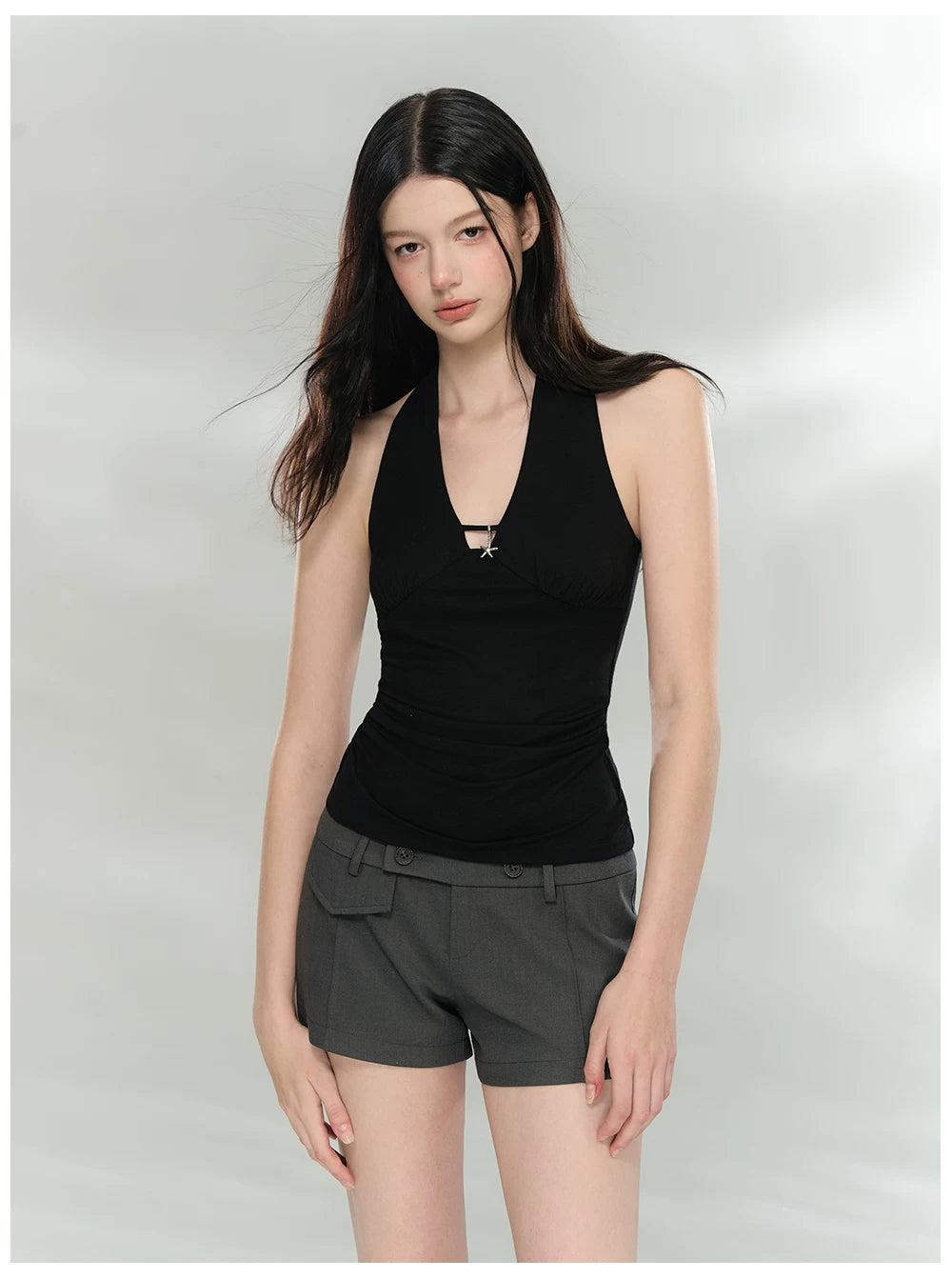 Starfish Pendant Halter Slim-Fit Tank Top