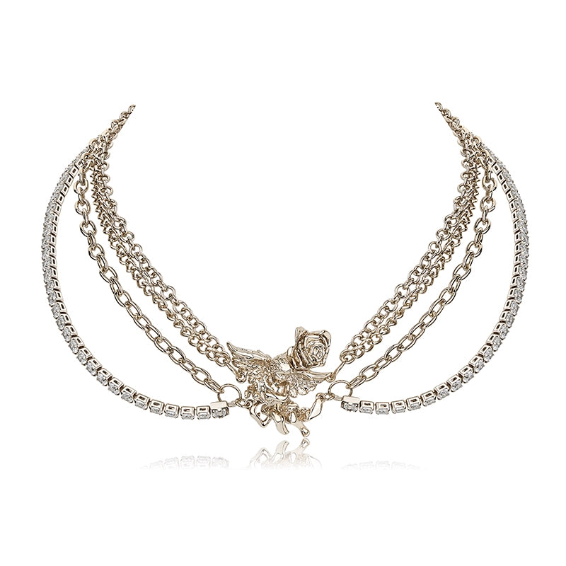 Vintage Gothic Angel Rose Choker Set - CHINASQUAD