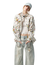 Retro Floral Print Satin Square Scarf - CHINASQUAD