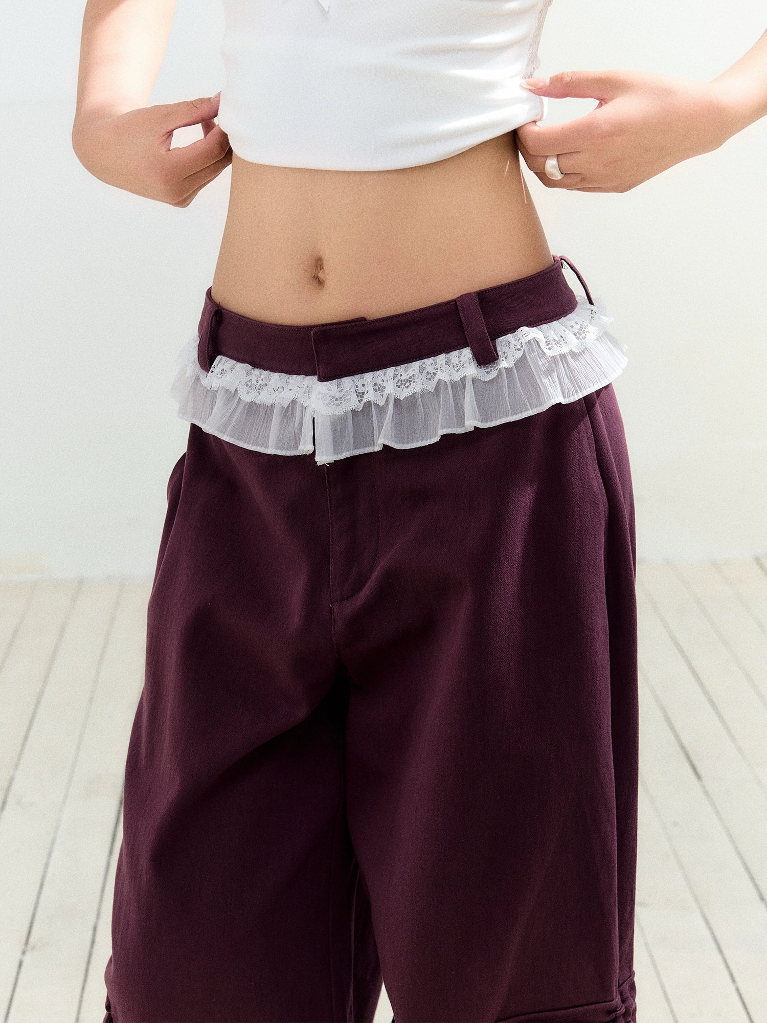 Fake Two Piece Drawstring Big Pocket Utility Pants - CHINASQUAD