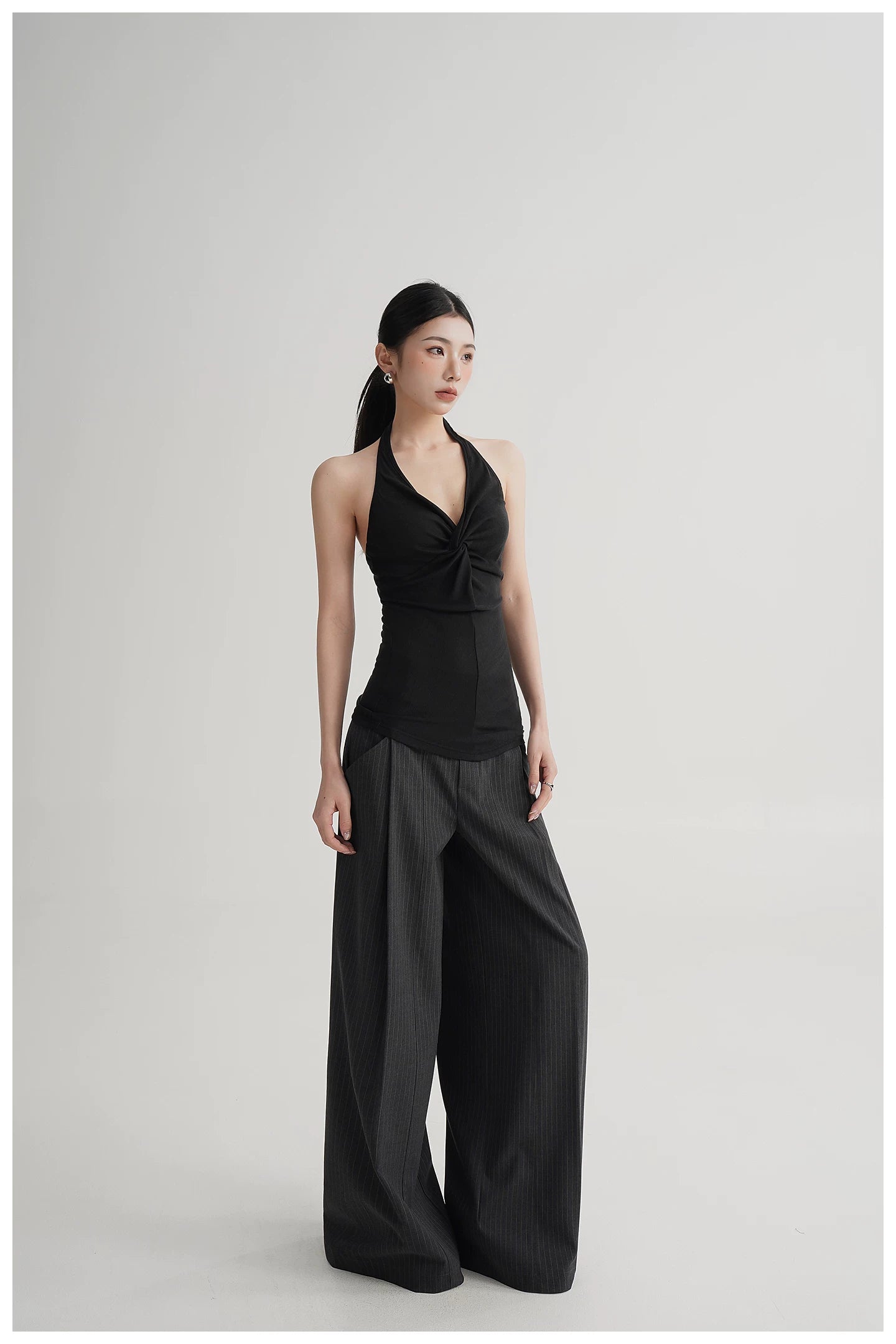 Silk-Blend Draped Halterneck Camisole