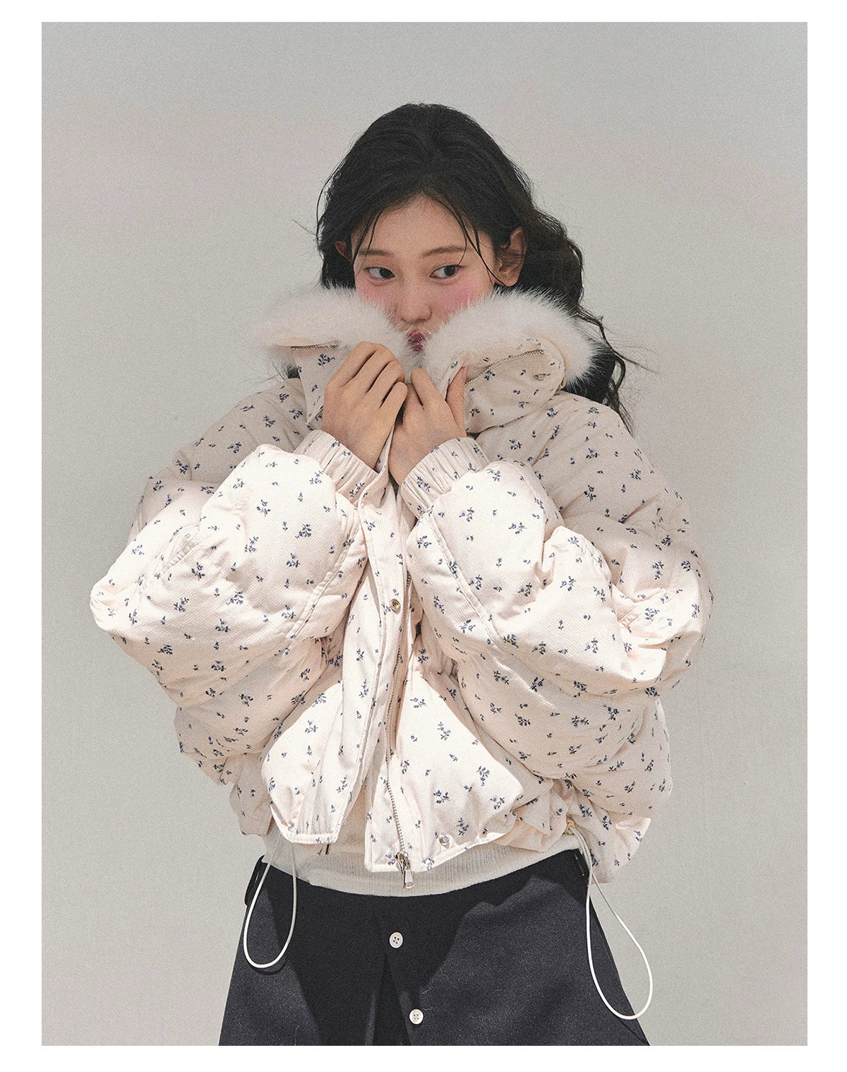 Short White Duck Down Puffer Jacket
