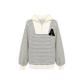 Striped Embroidered Sweatshirt & Shorts Set - CHINASQUAD