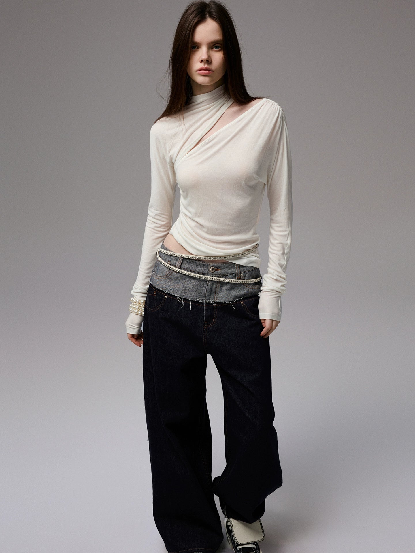 Tencel Wool Ruched T-Shirt - CHINASQUAD