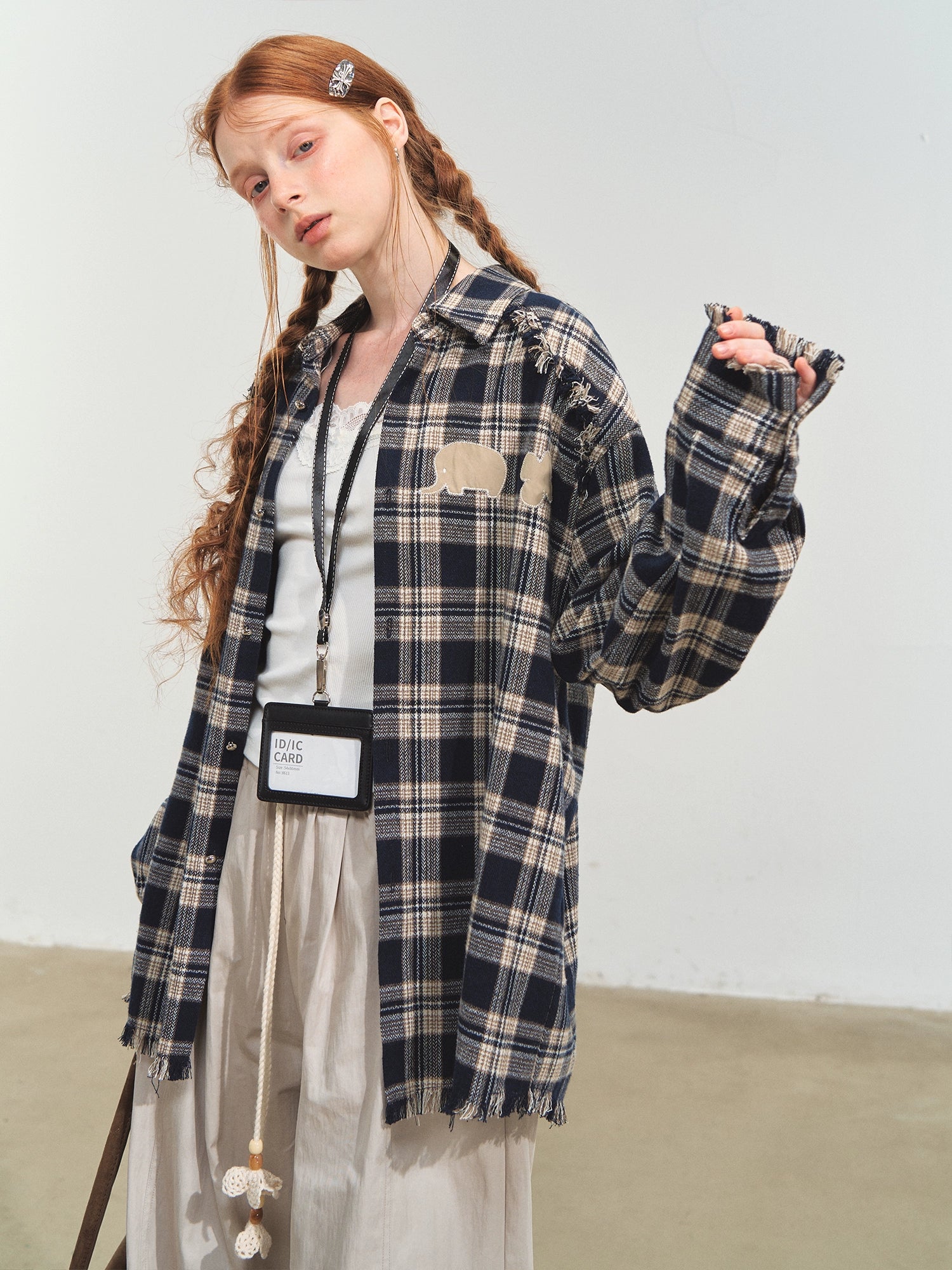 Fun Tassel Plaid Shirt