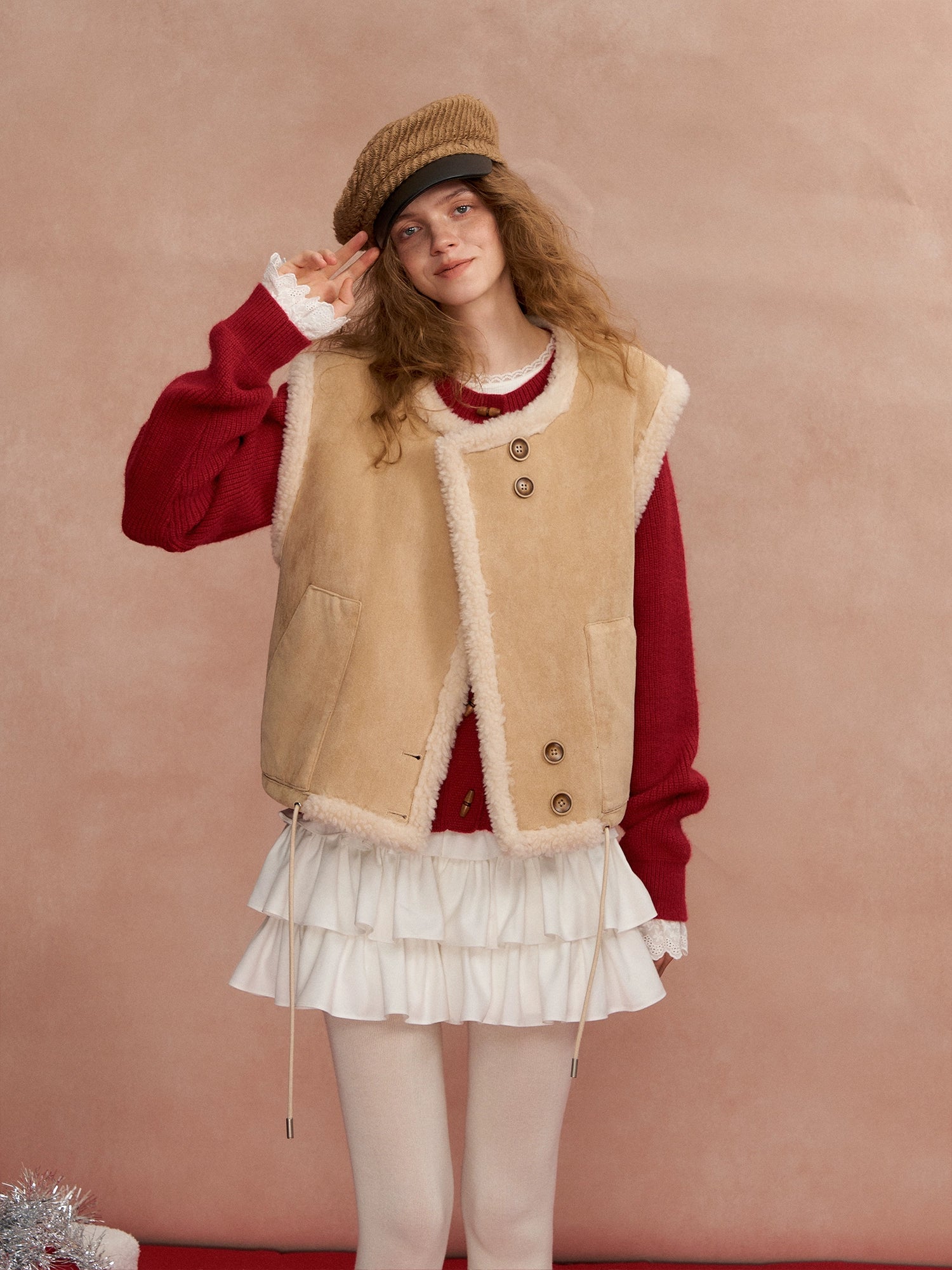 Reversible Fleece-Front Buttoned Vest