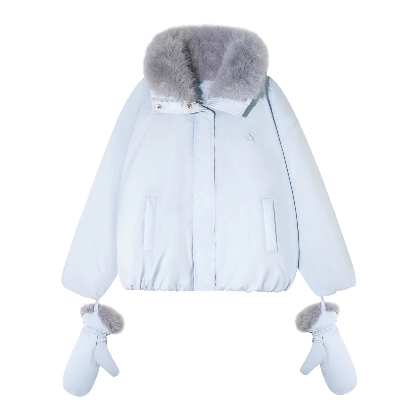 Fur-Collar Short Down Puffer Jacket