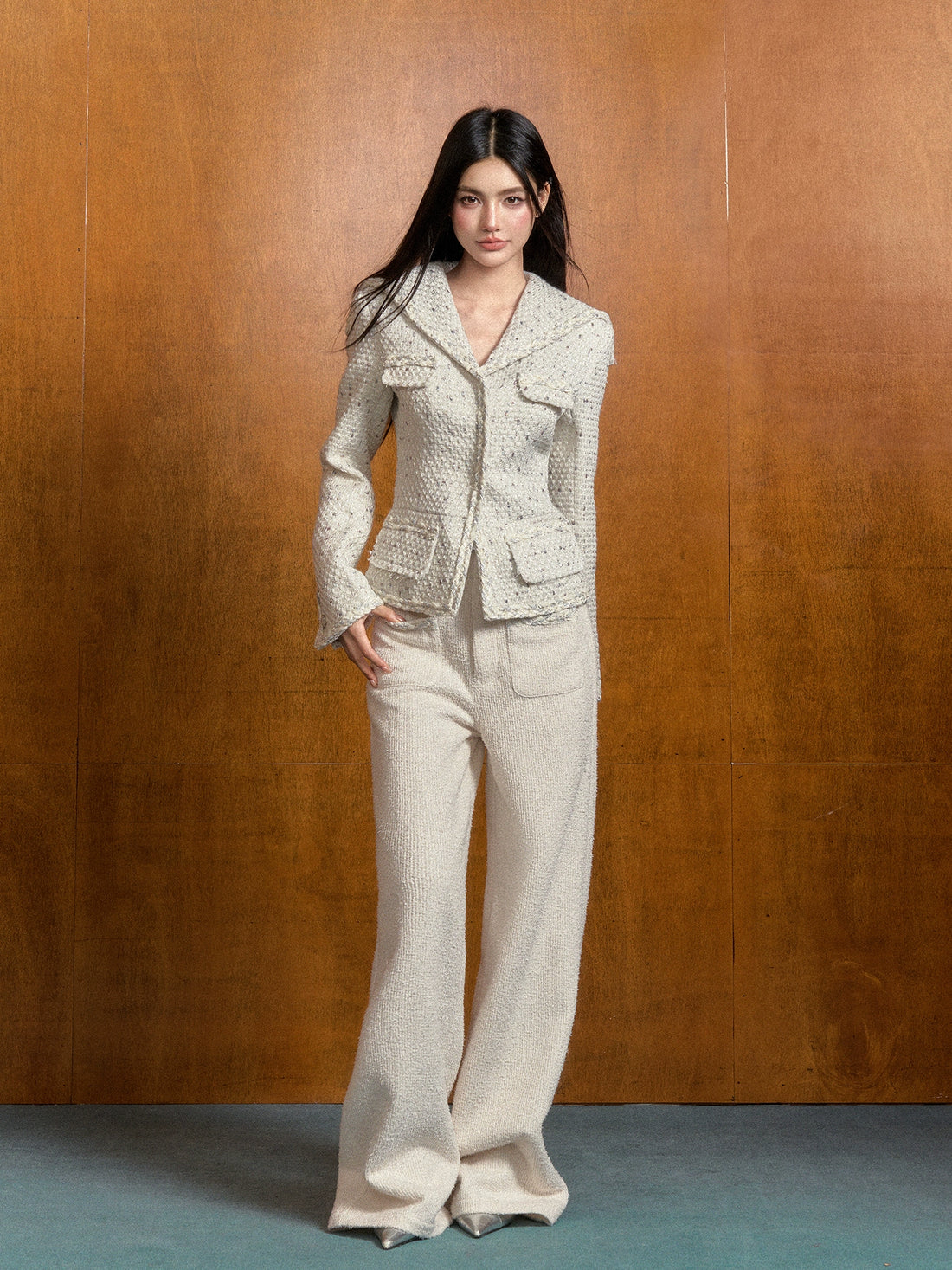Tweed High-Waist Casual Pants - CHINASQUAD