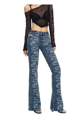 Blue Low-Waist Skinny Straight-Leg Jeans - CHINASQUAD