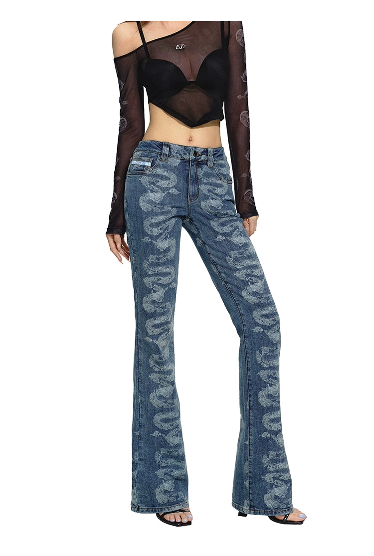 Blue Low-Waist Skinny Straight-Leg Jeans - CHINASQUAD