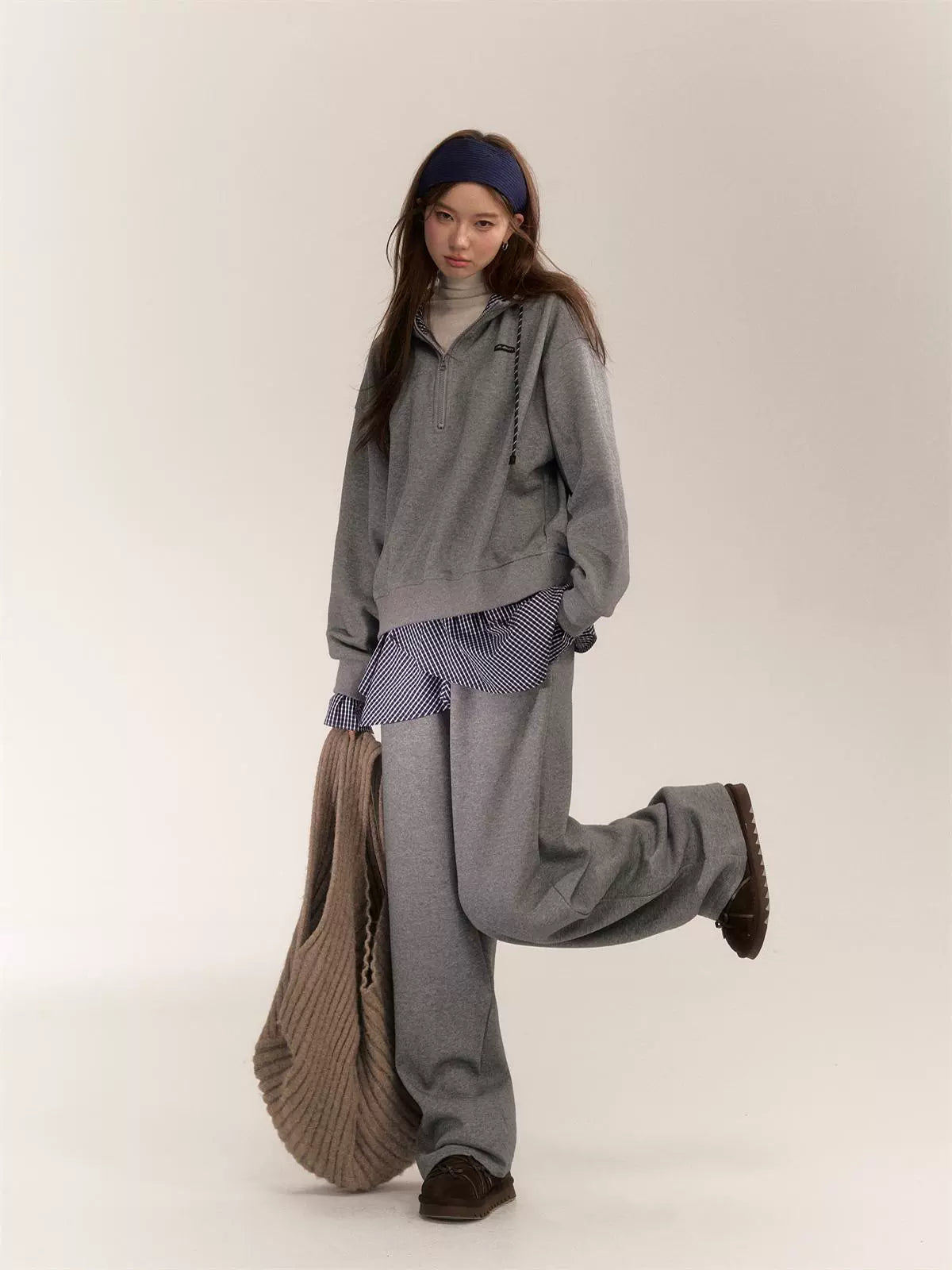 American College Style Plaid Hoodie - CHINASQUAD