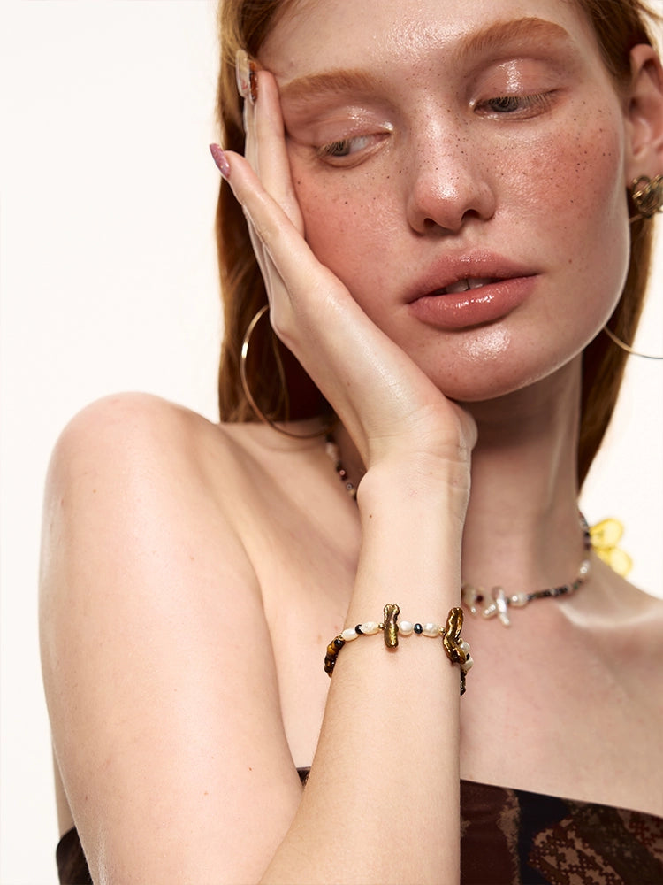 Vintage Gold Baroque Pearl Bracelet - CHINASQUAD