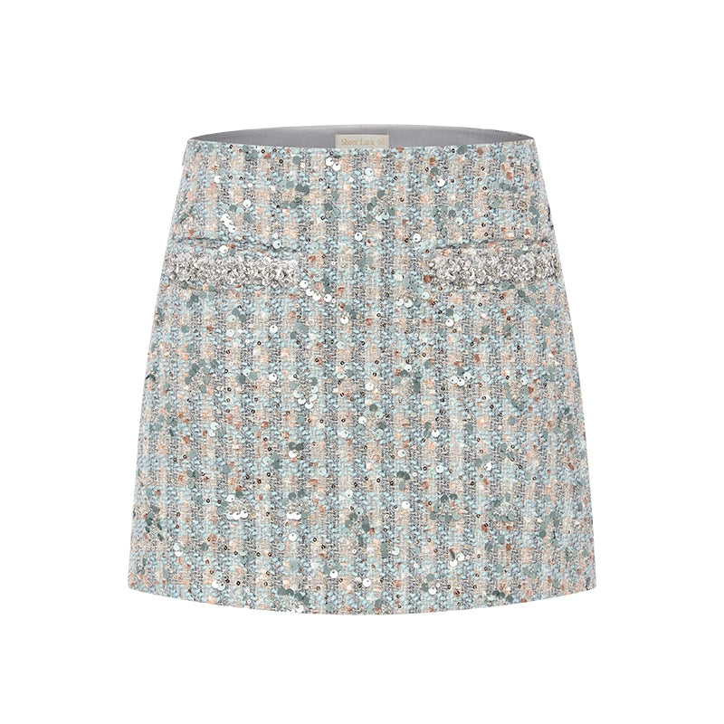 Patricia Pearl Embellished Tweed Jacket & Skirt Set - CHINASQUAD