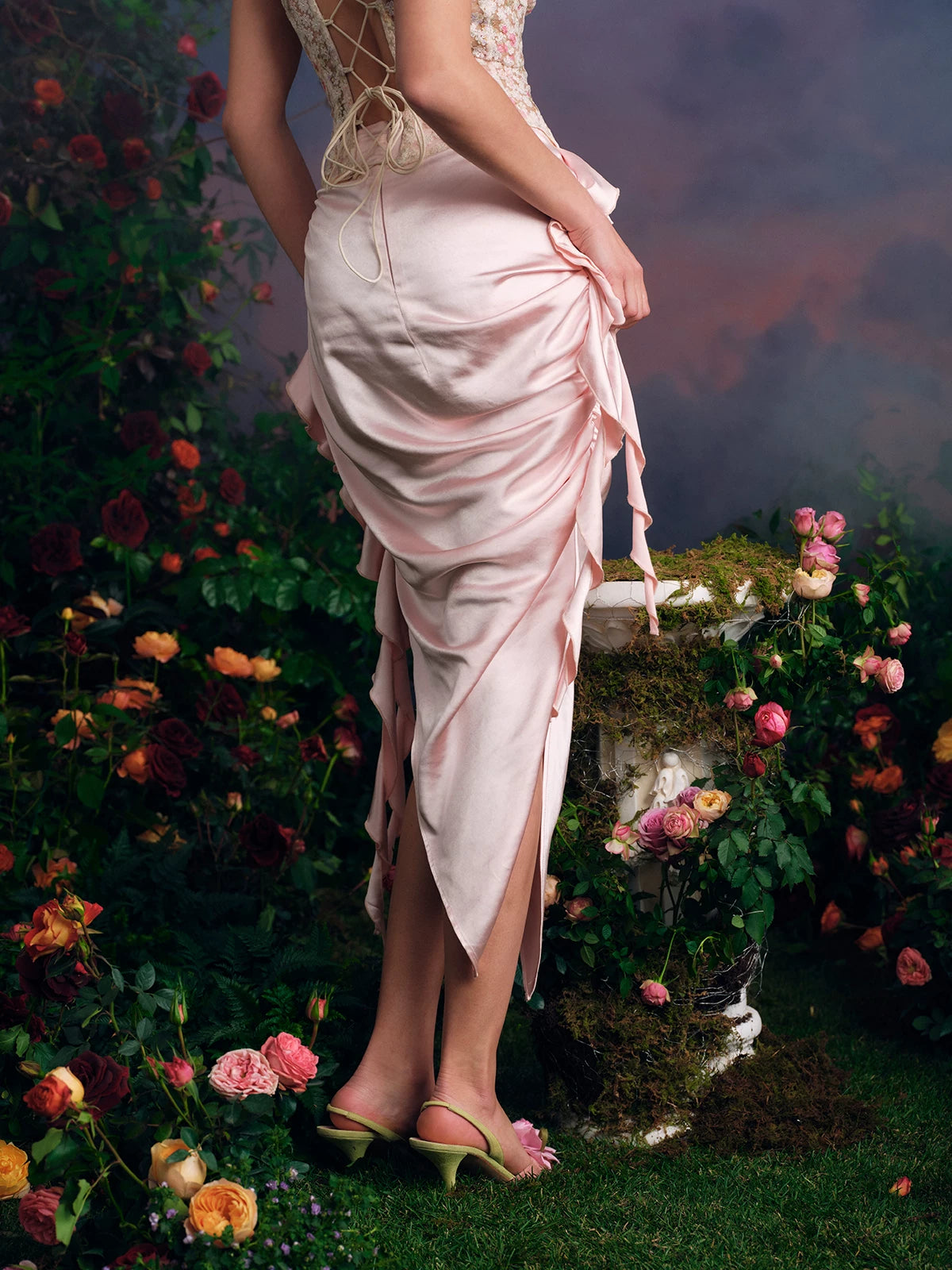 French Couture Lace Bustier & Skirt Set