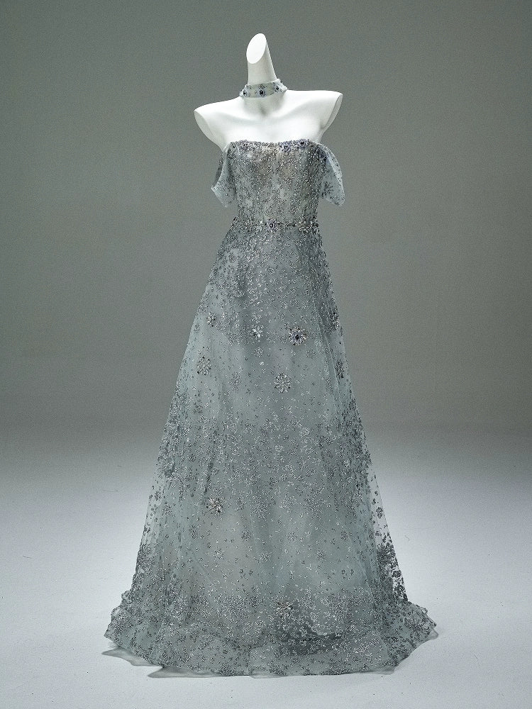 Radiant Silver Couture Gown
