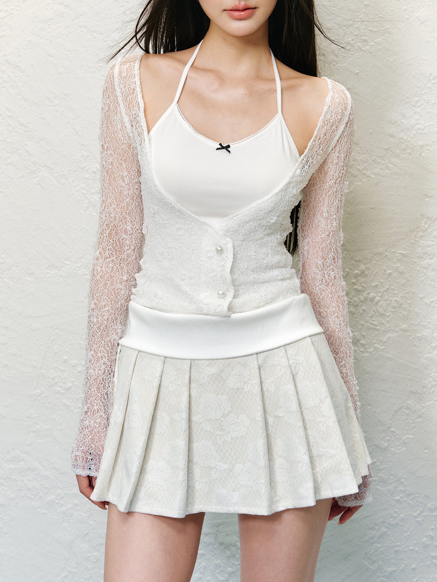 Ballet Style Two-Piece Lace Cami & Skirt Set - CHINASQUAD