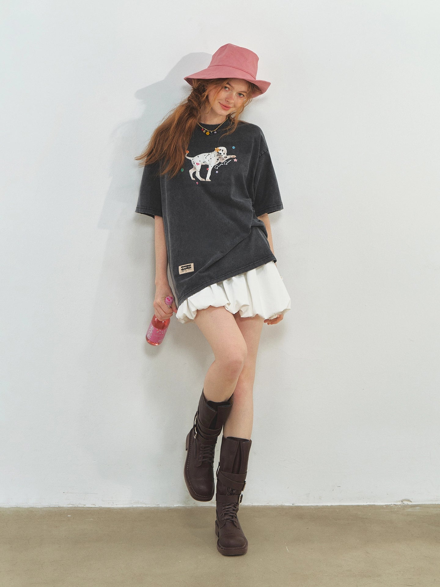 Spotted Puppy Printed Short Sleeve T-shirt - CHINASQUAD