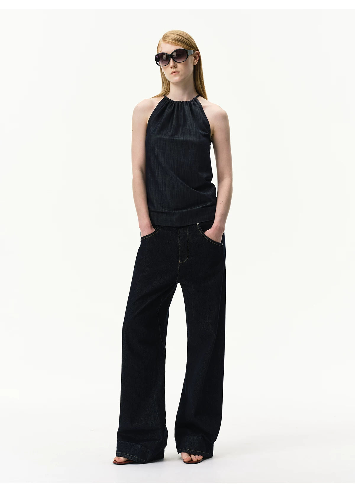 Lyocell Textured Sleeveless Top