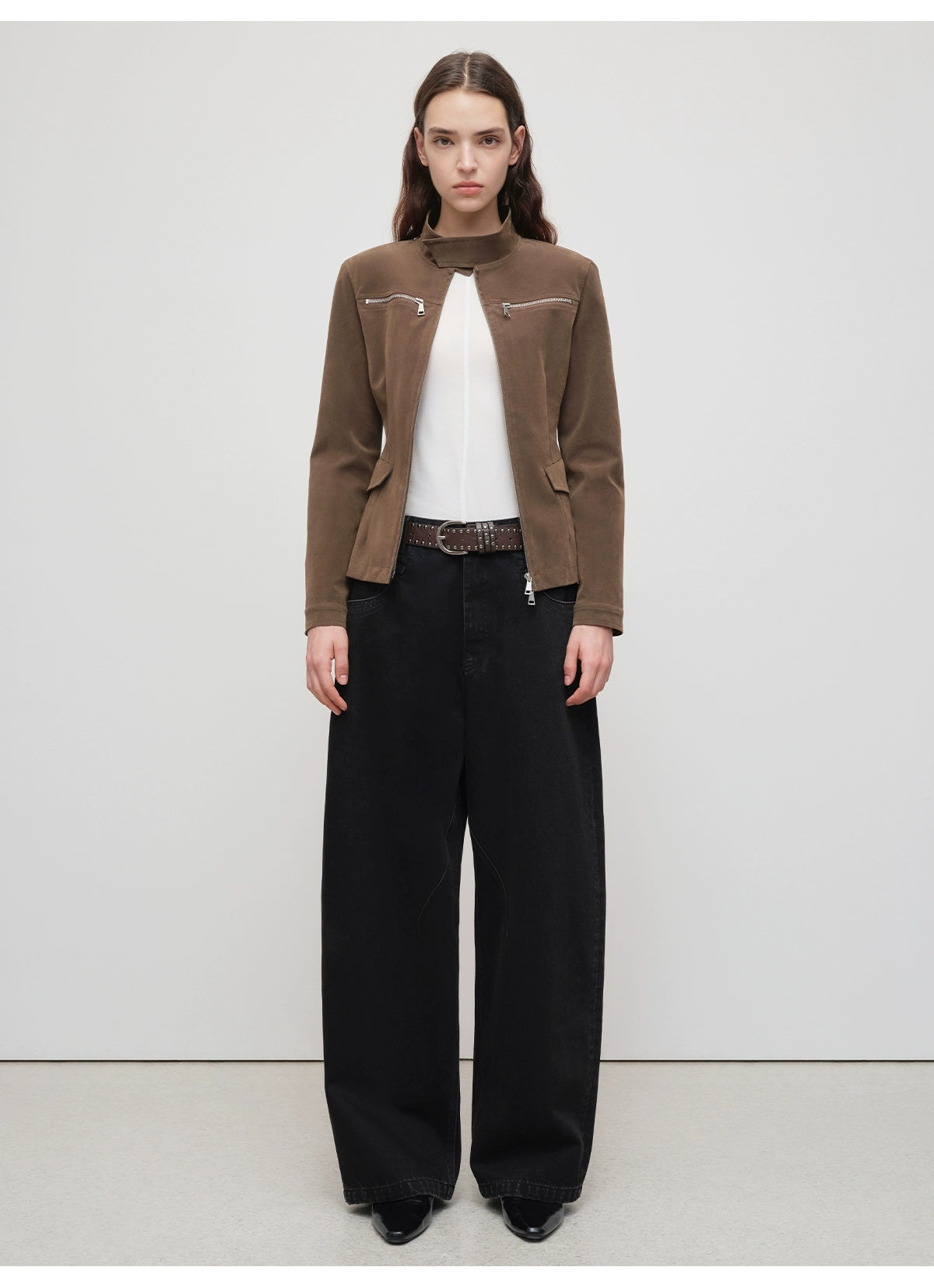 Washed Vintage Tapered Wide-Leg Denim Jeans - CHINASQUAD