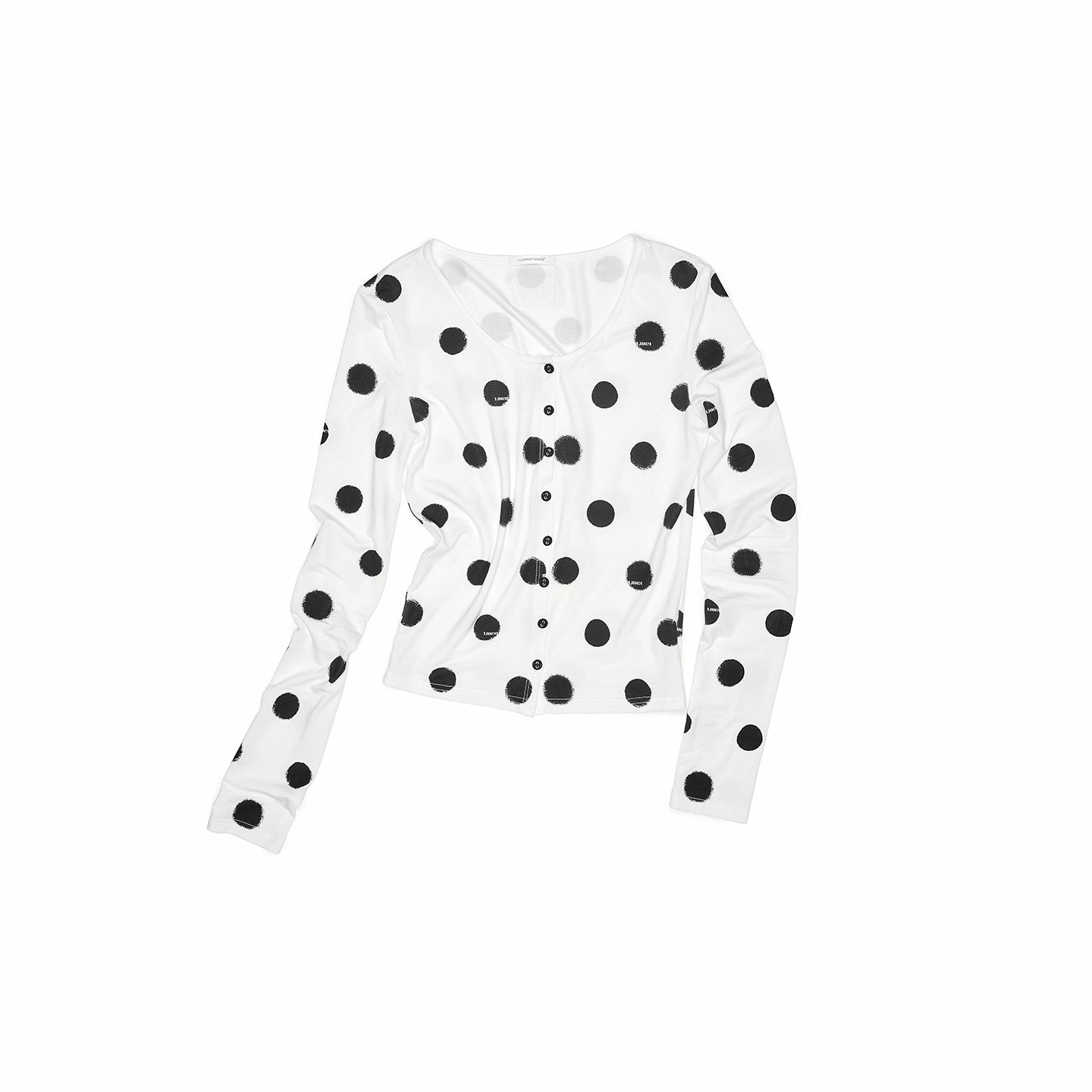 Polka Dot Contrast Knit Cardigan & Lounge Pants Set