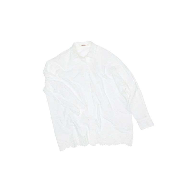 White Lace Jacquard Shirt - CHINASQUAD