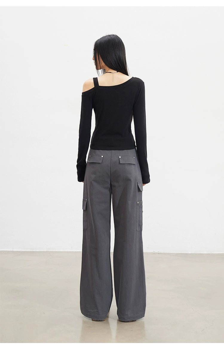 Butterfly Cold-Shoulder Long-Sleeve T-shirt