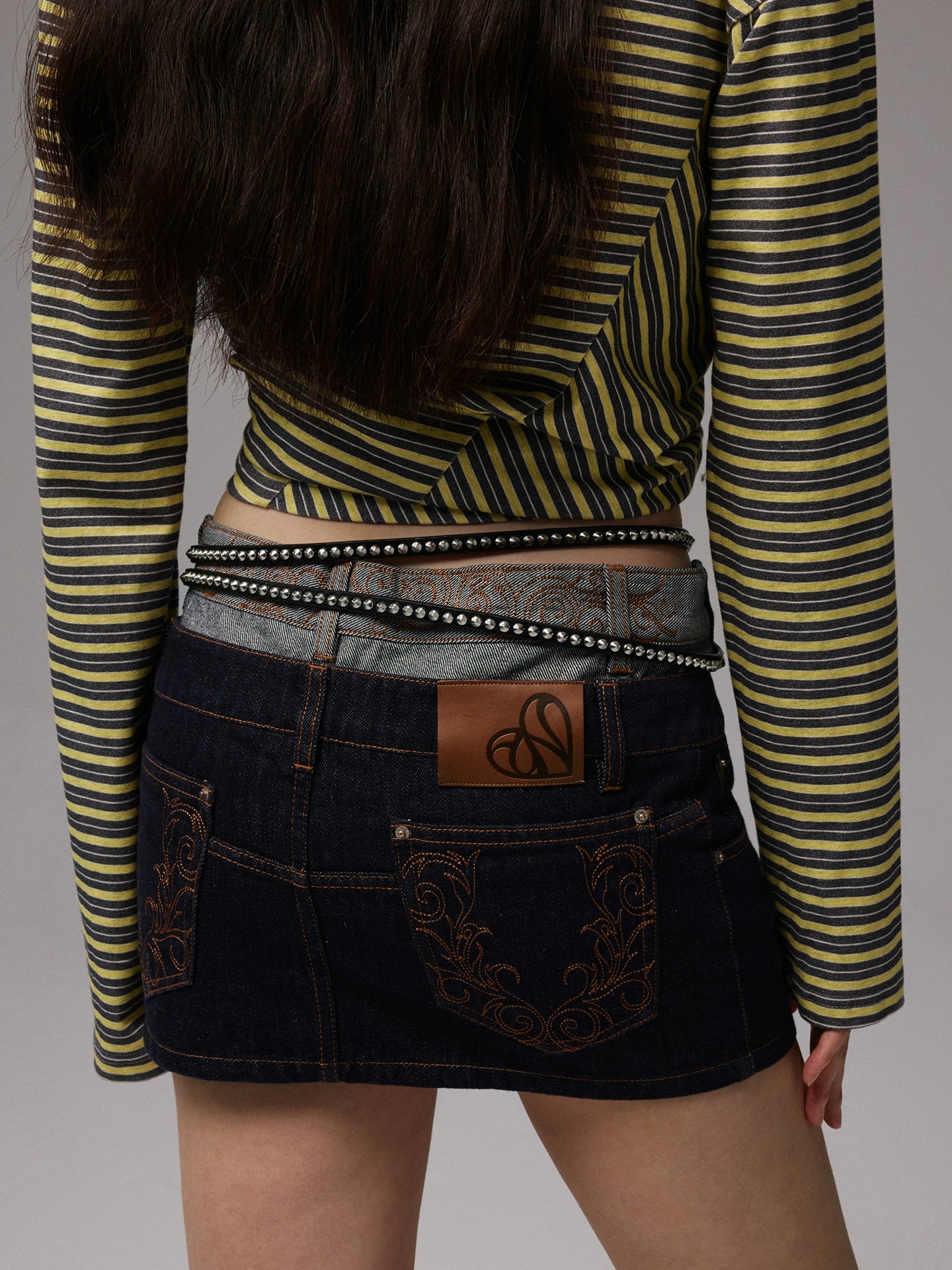 Fake Two-Piece Spliced Double Waistband Skirt - CHINASQUAD