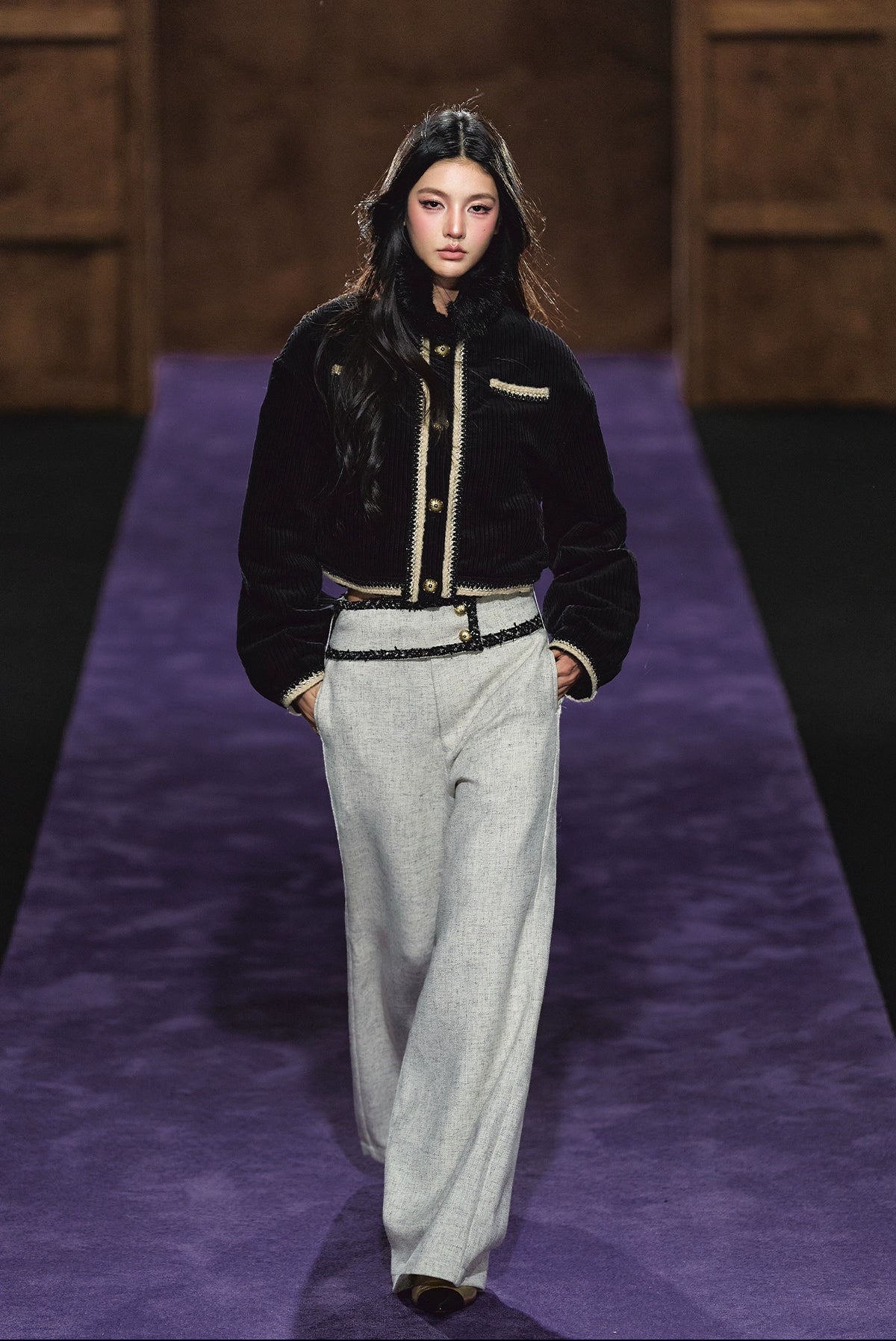 High-Waisted Tailored Wide-Leg Suit Pants