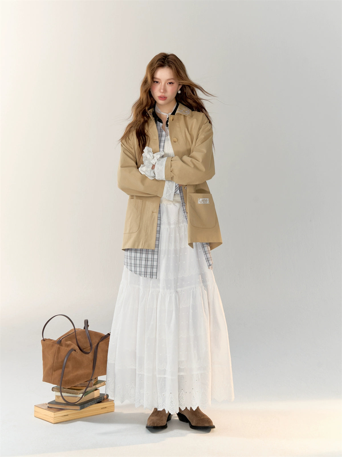 Simple Solid Color High-Waisted Skirt - CHINASQUAD
