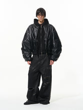 Two-Layer Hooded Sweatshirt Leather Jacket - CHINASQUAD