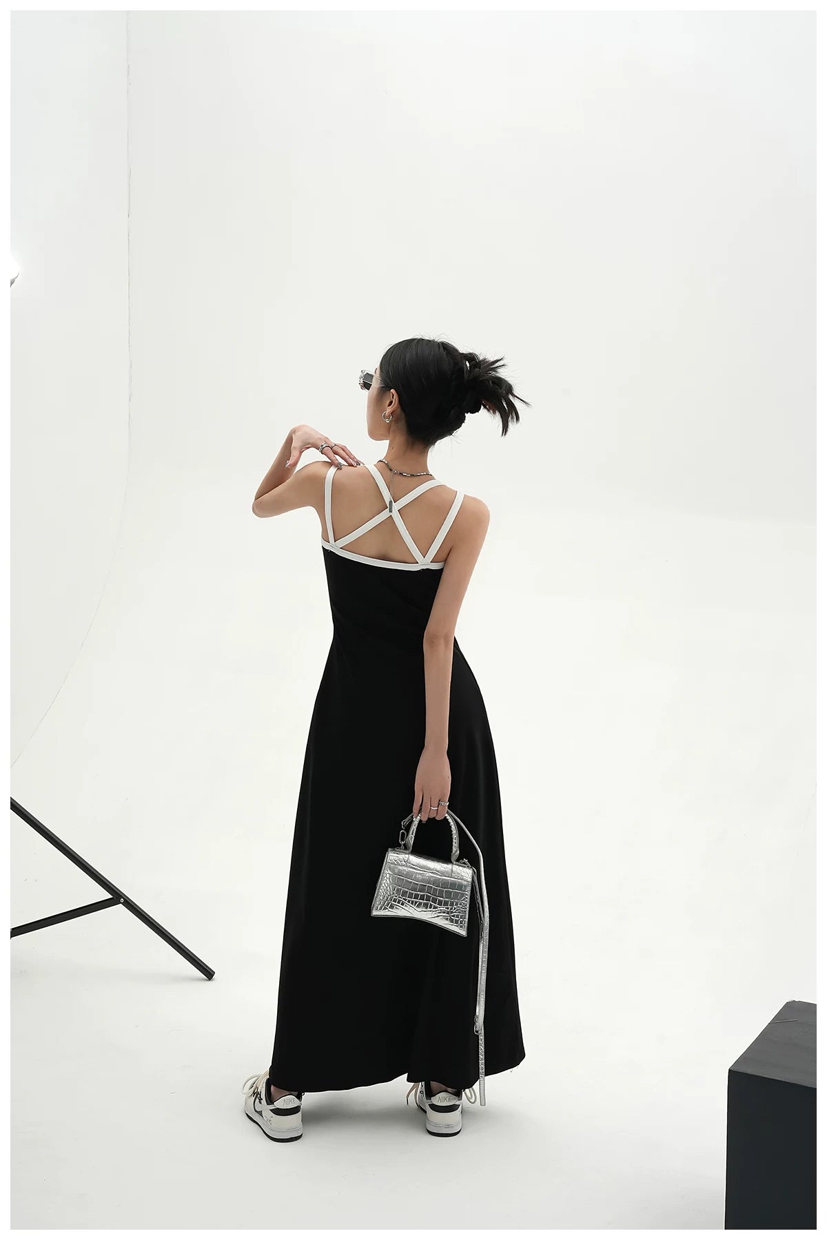 American Street-Style Slim-Fit Camisole Maxi Dress
