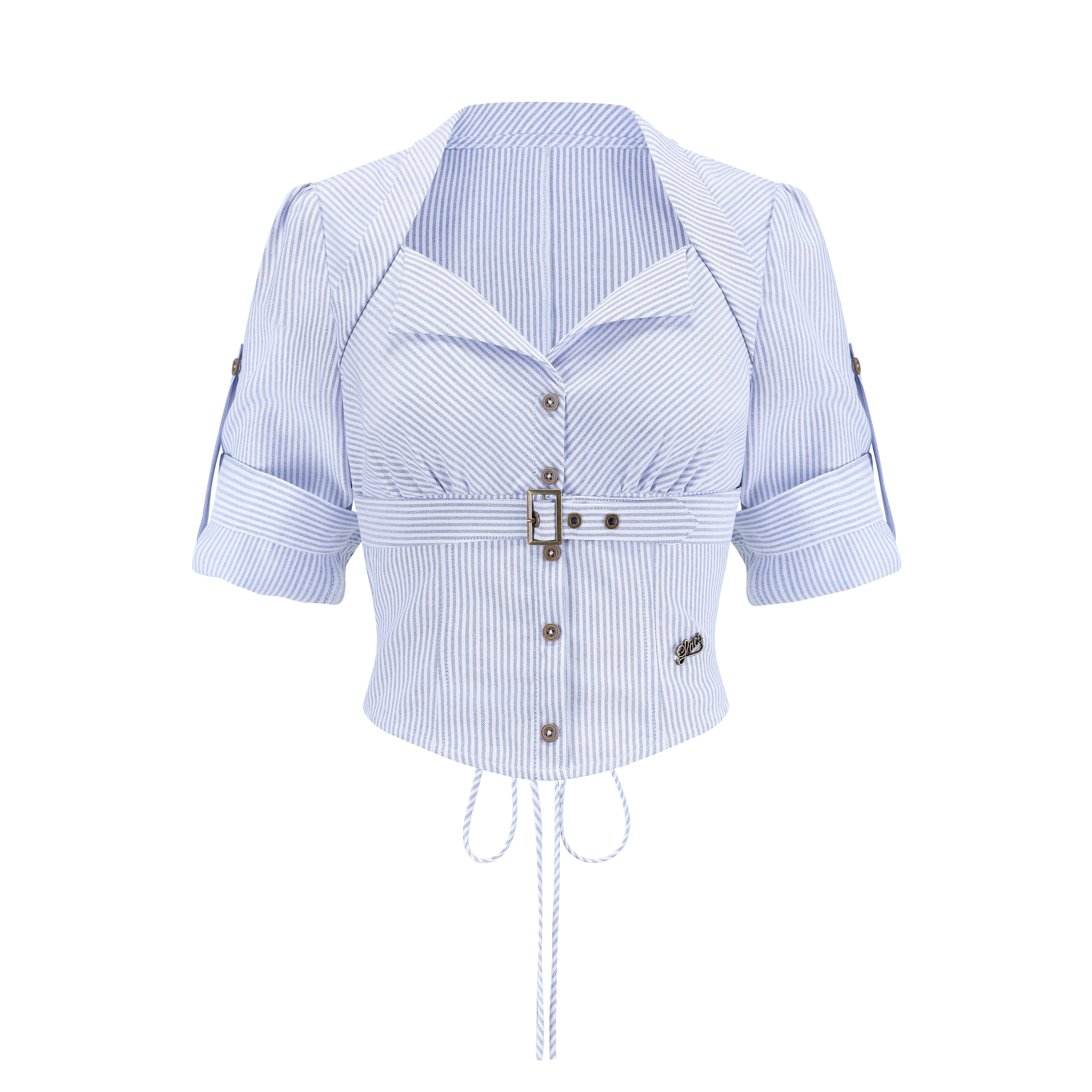 Nautical Affair French Old-Money Striped Shirt & Skirt Set