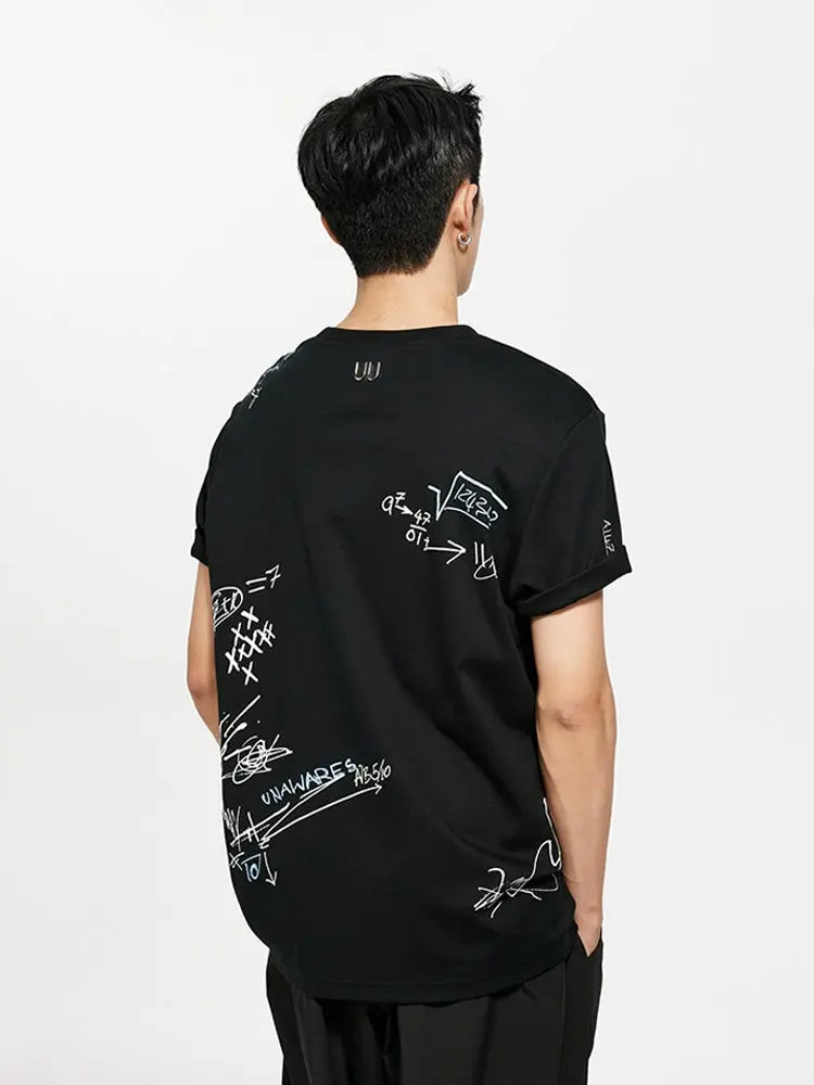 Graffiti Print Short Sleeve T-Shirt - CHINASQUAD