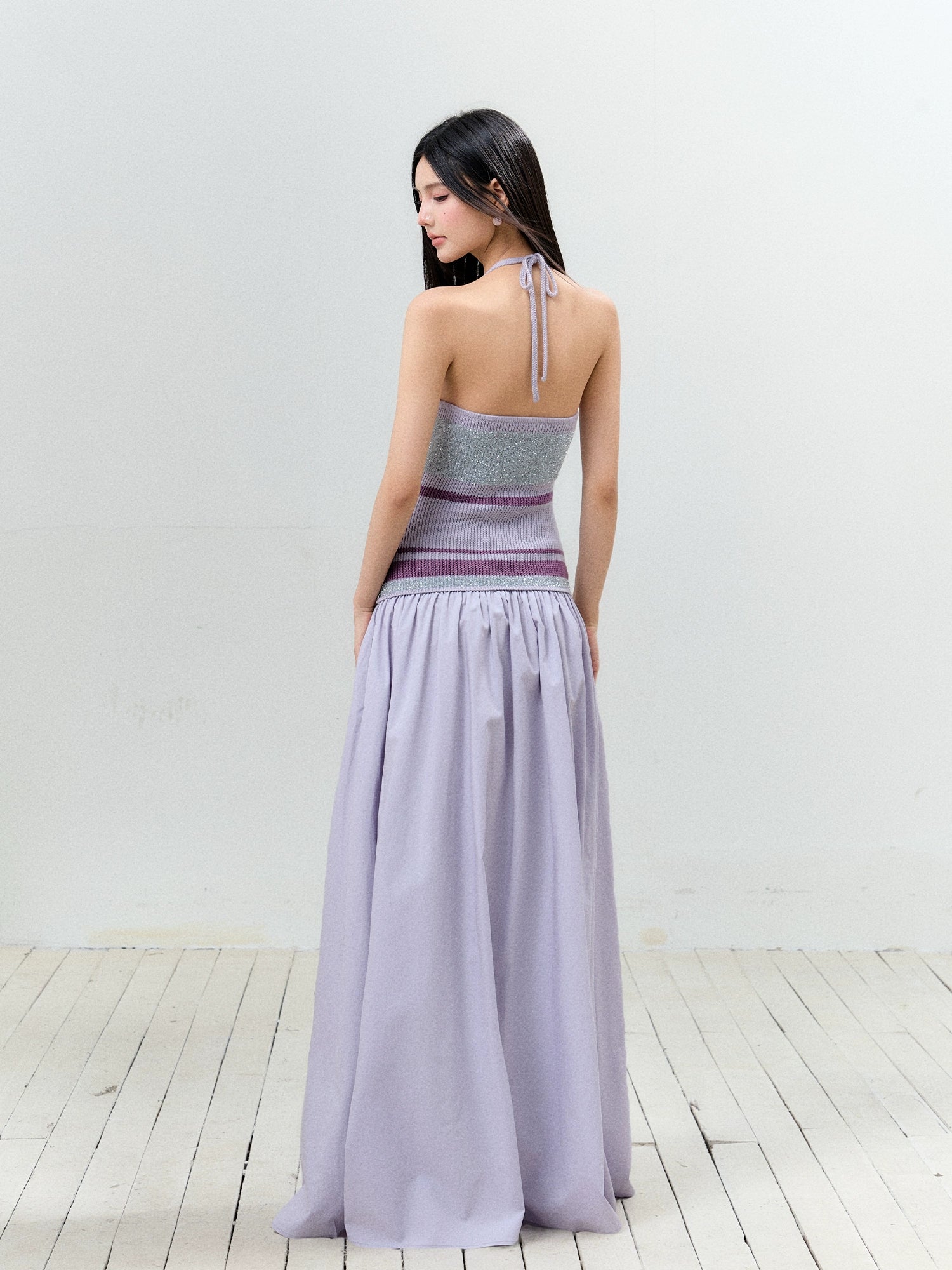 V-Neck Halter Backless Dress - CHINASQUAD