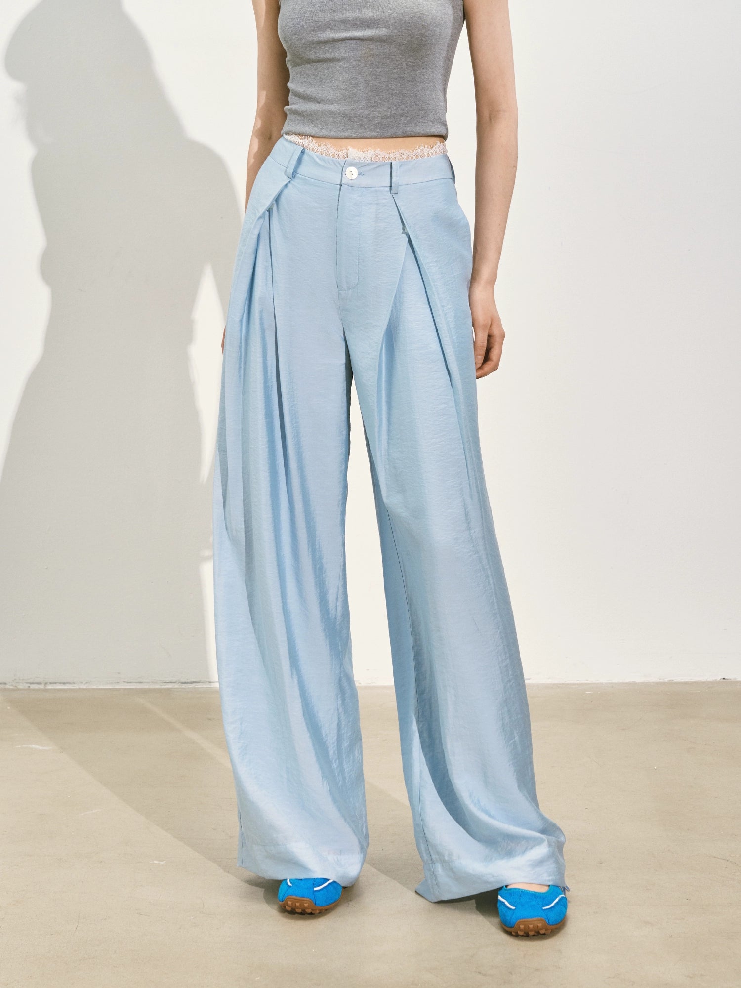 Suit Pleated Wide-Leg Pants - CHINASQUAD