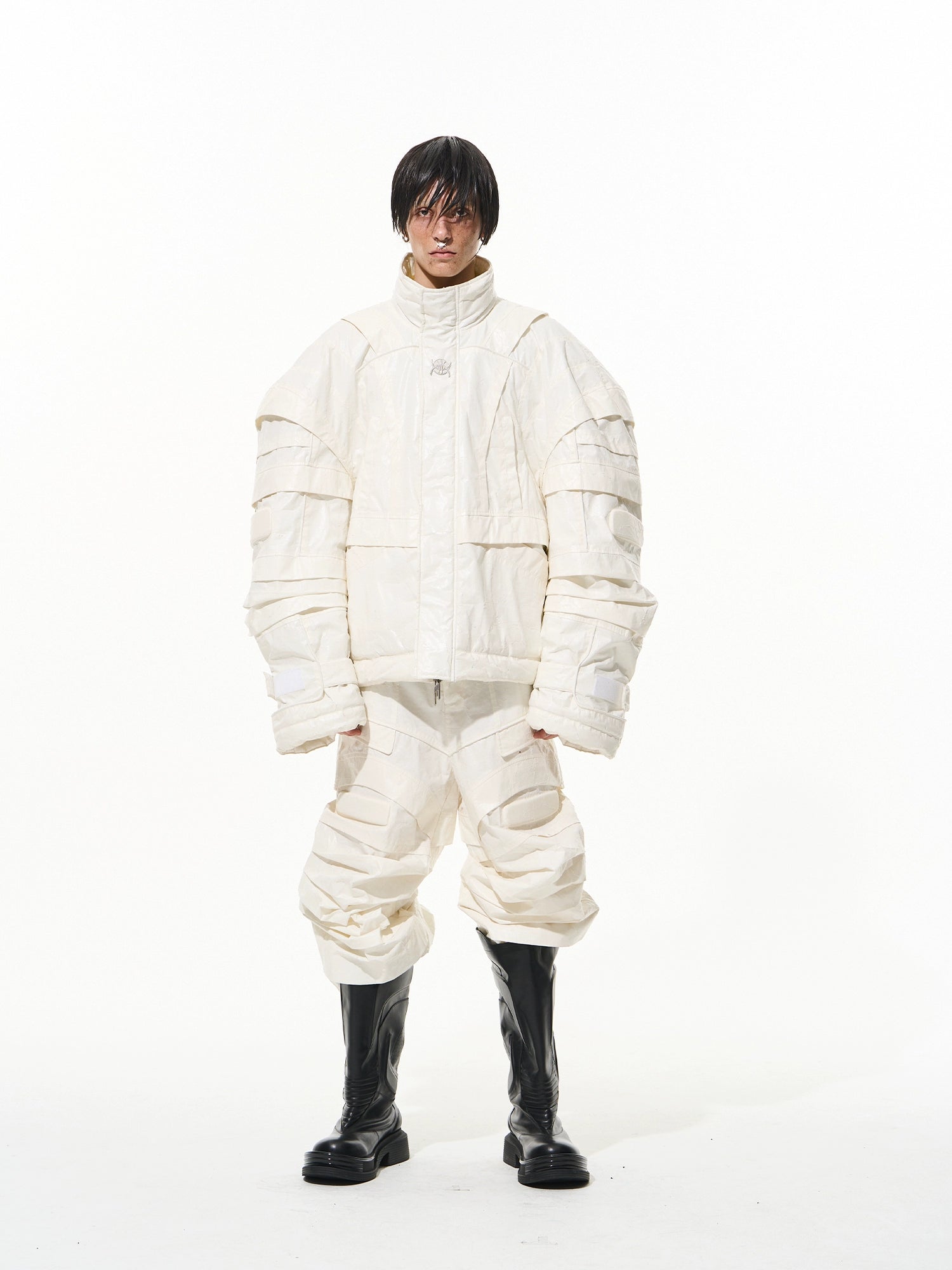 White Eco-Friendly Loose Space Casual Pants - CHINASQUAD