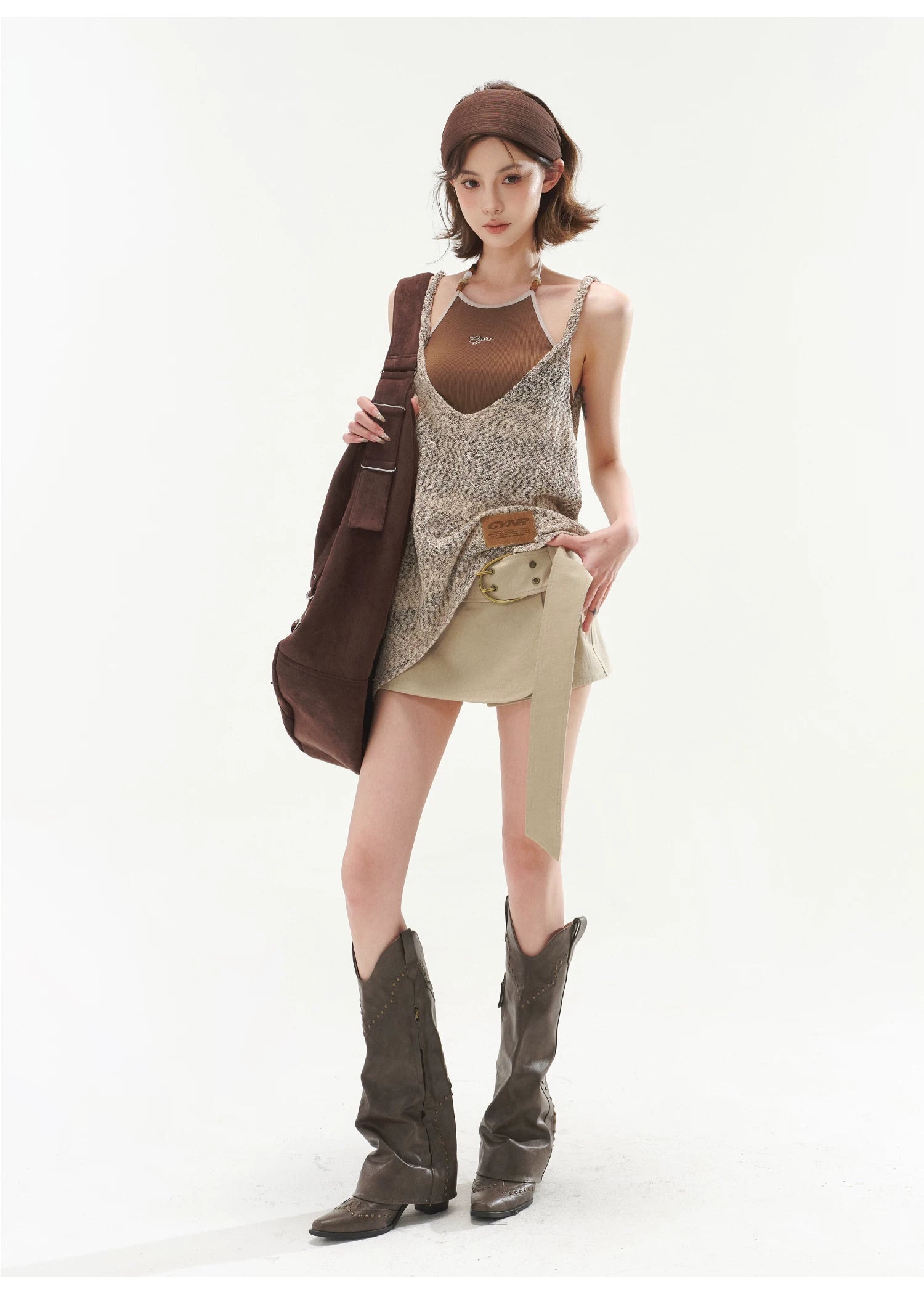 Halter Cami & Textured Sheer Cover-Up Set