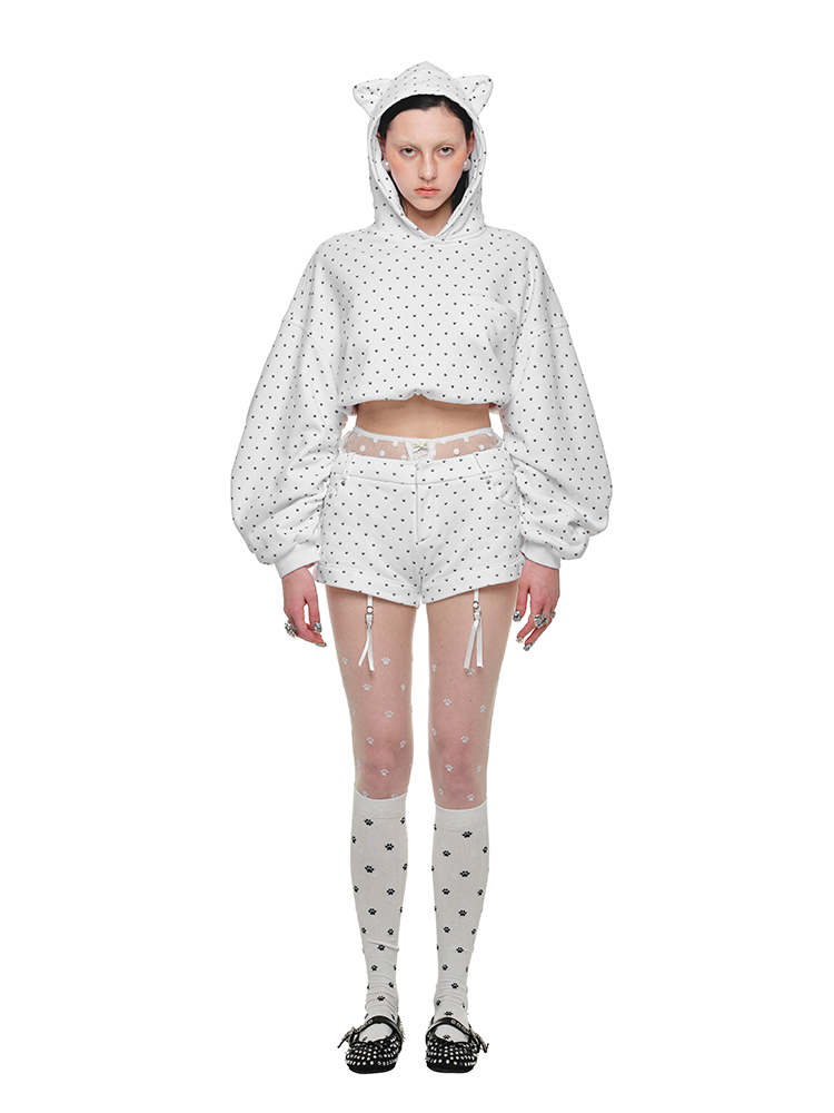 Cat Paw Cropped Hoodie - CHINASQUAD
