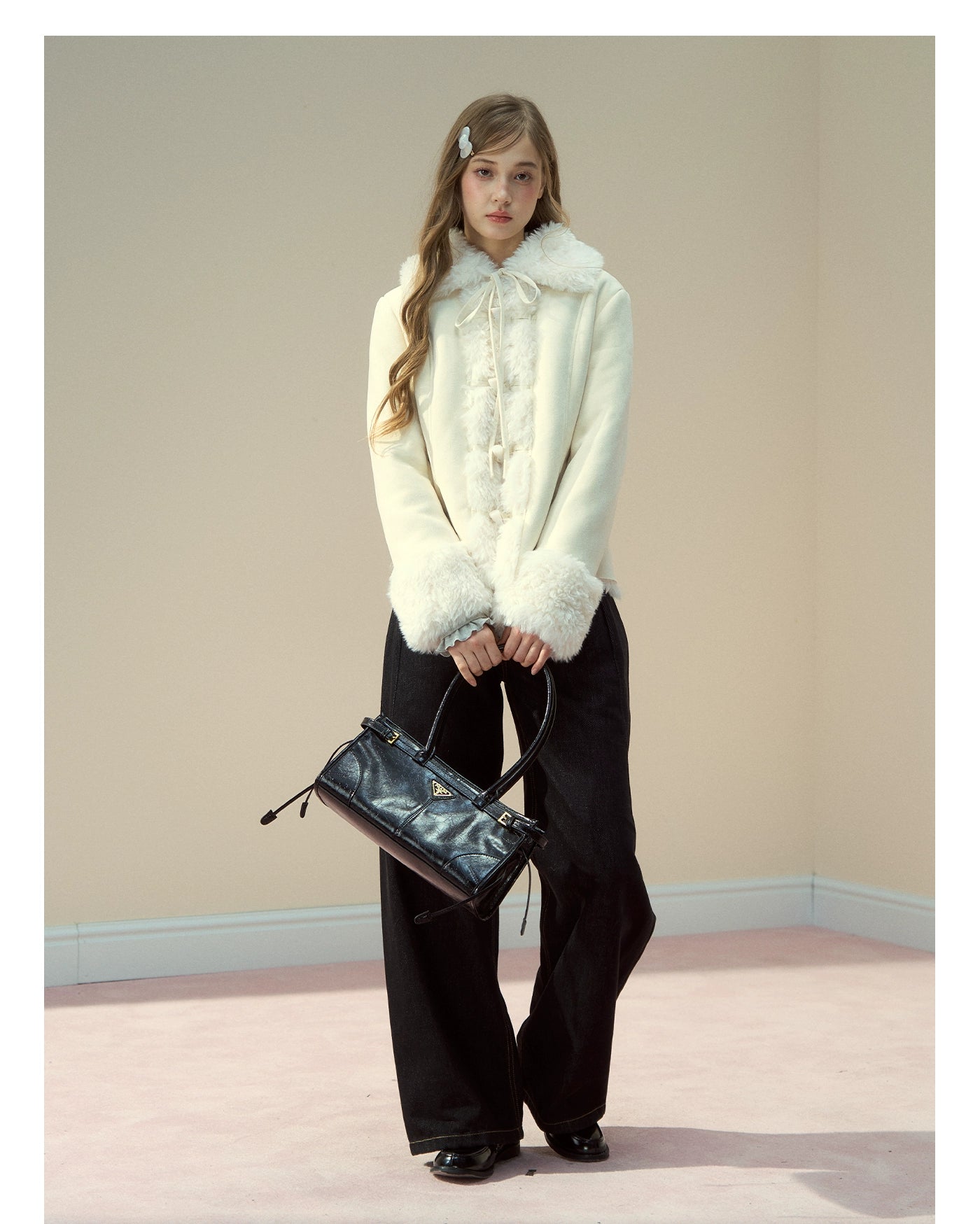 Vintage Faux Suede Shearling Toggle Jacket - CHINASQUAD